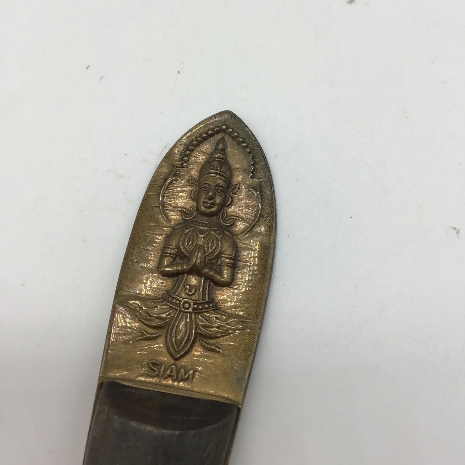 Brass Buddha & Wood Vintage Siam Salad Spoon and Fork Serving Set- 2 Pieces - 3