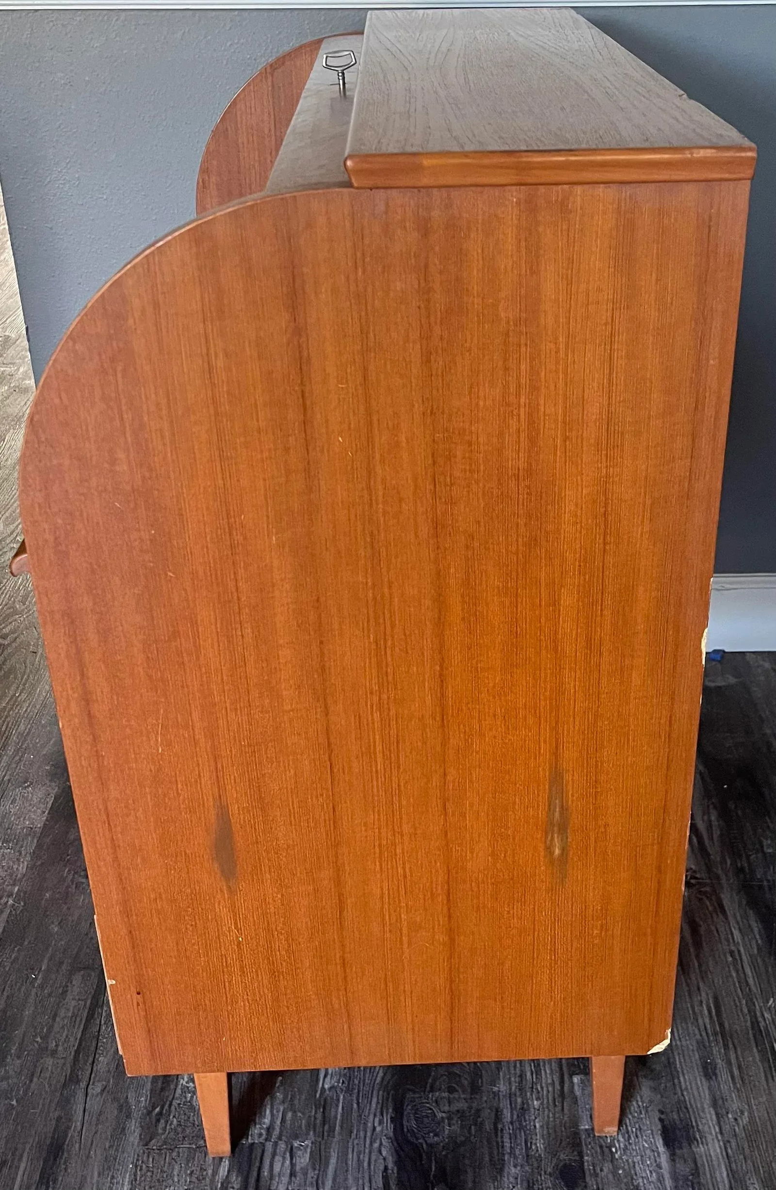 1960s Egon Ostregaard Danish Teak Rolltop Secretary Desk - 5