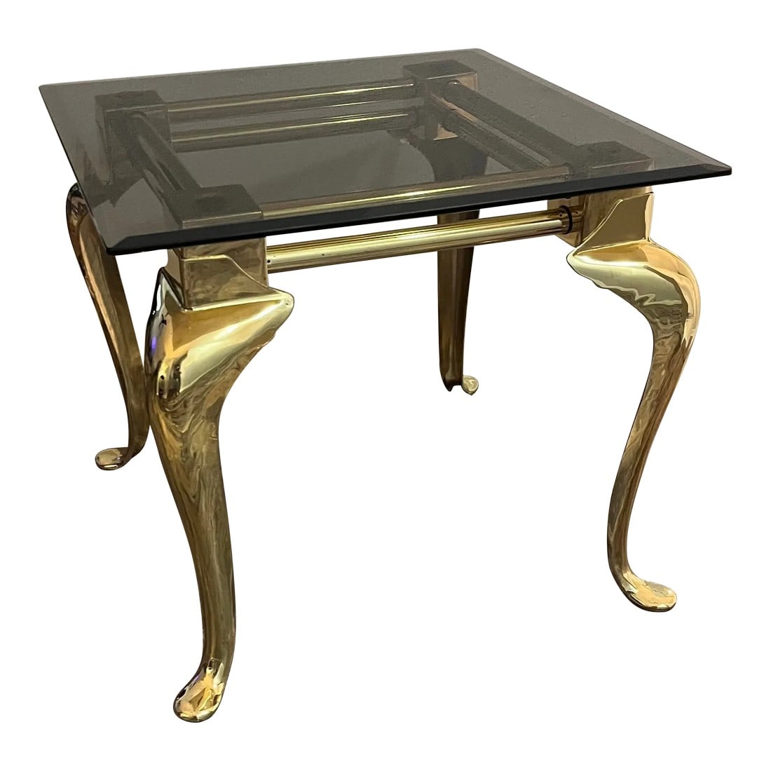 1960s LaBarge Smoked Glass Top Side Table (1 of 9)