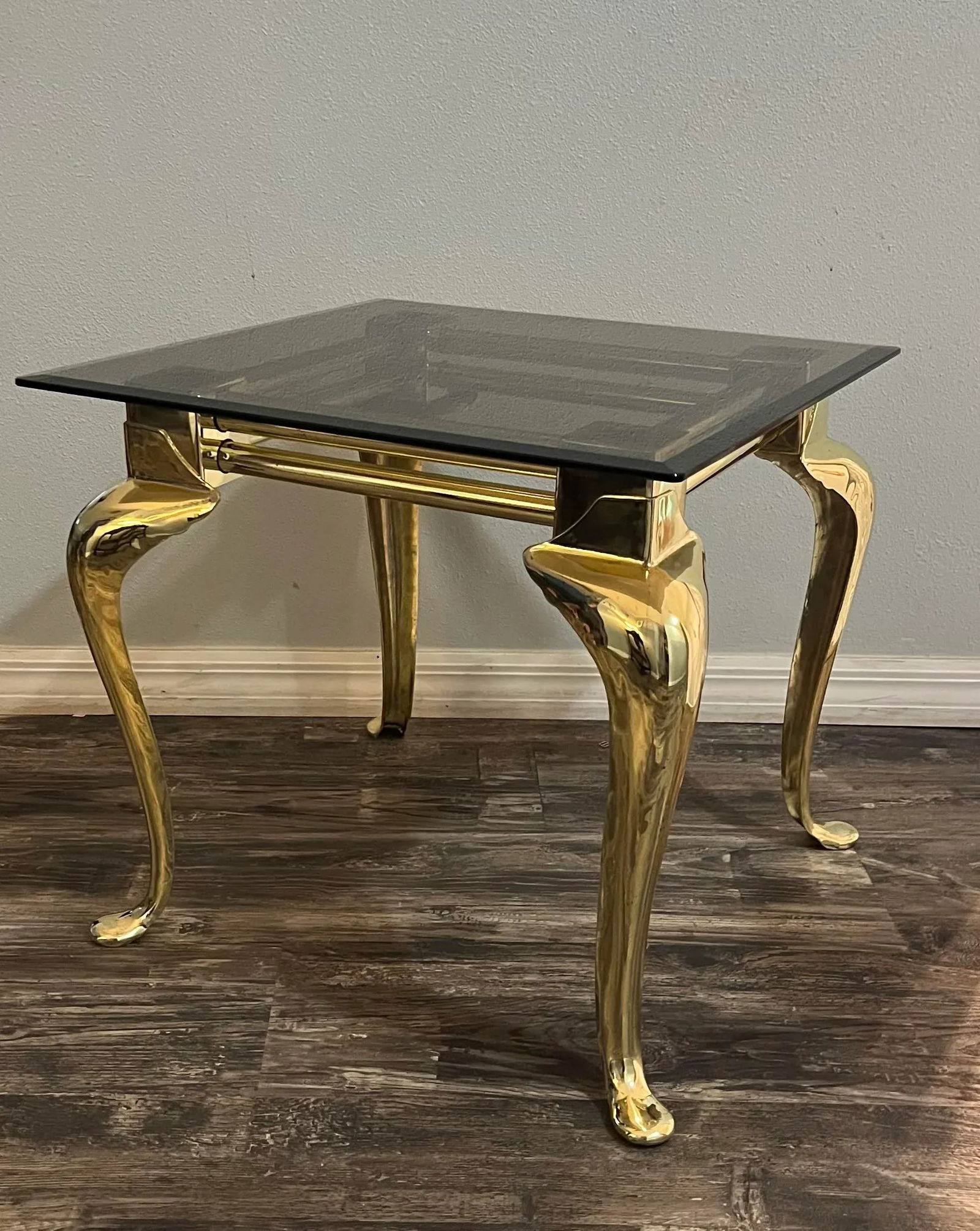 1960s LaBarge Smoked Glass Top Side Table - 2