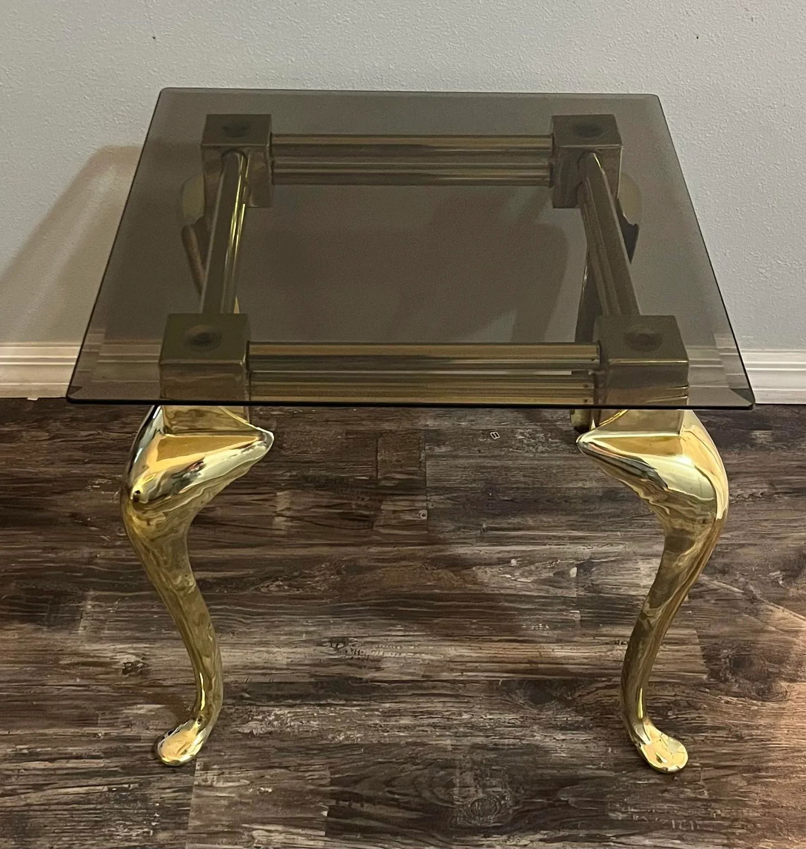 1960s LaBarge Smoked Glass Top Side Table - 3