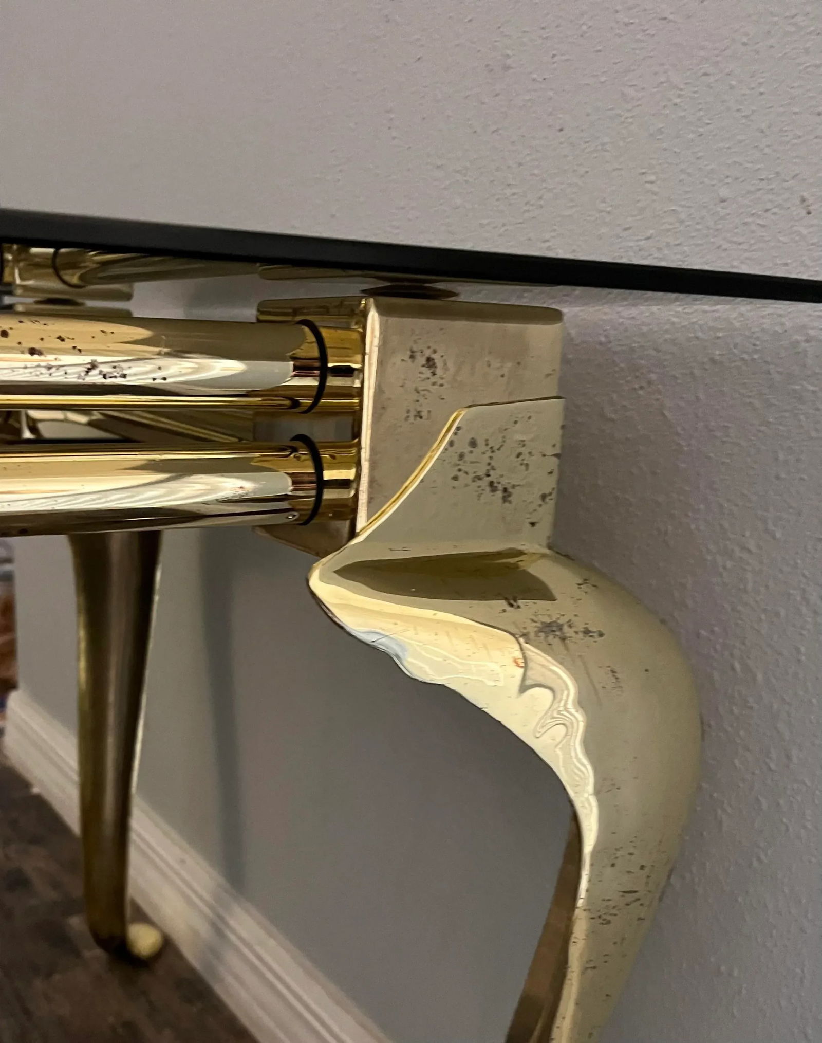 1960s LaBarge Smoked Glass Top Side Table - 9