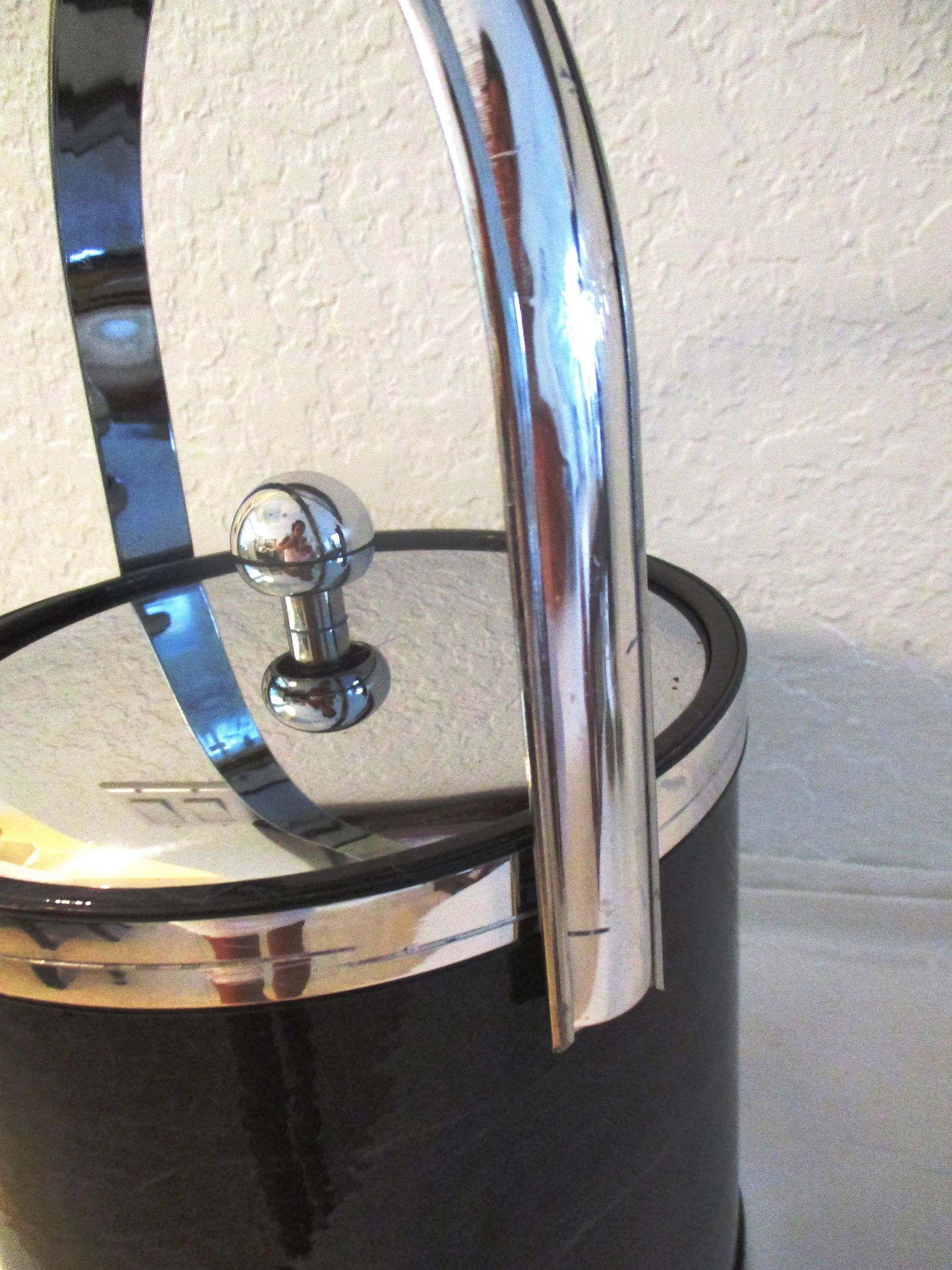 1970s Kraftware Silver & Black Faux Marble Ice Bucket - 3