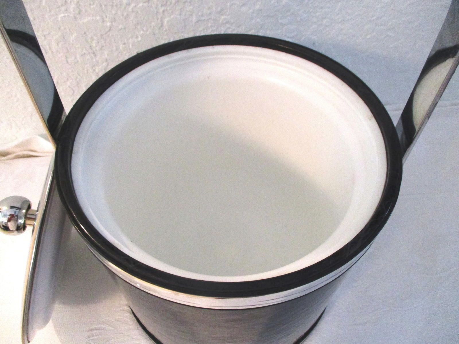 1970s Kraftware Silver & Black Faux Marble Ice Bucket - 6