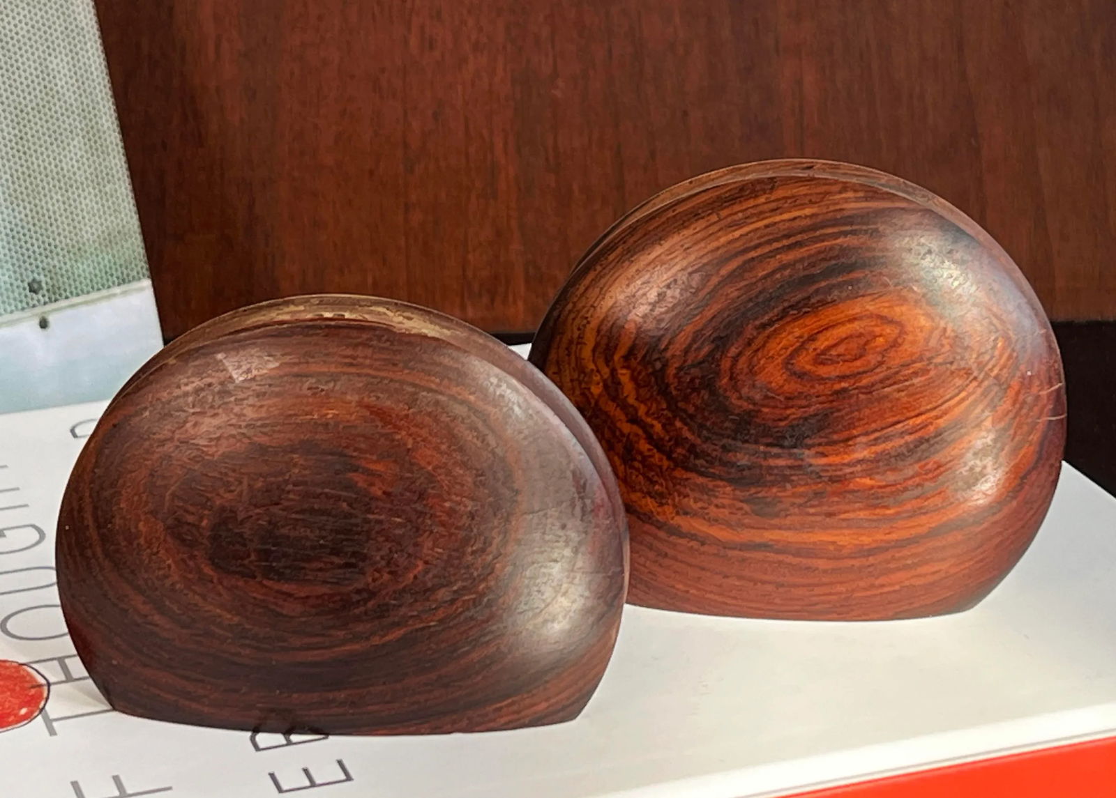 Mid Century Danish Modern Rosewood Disc Salt & Pepper Shakers - a Pair - 3