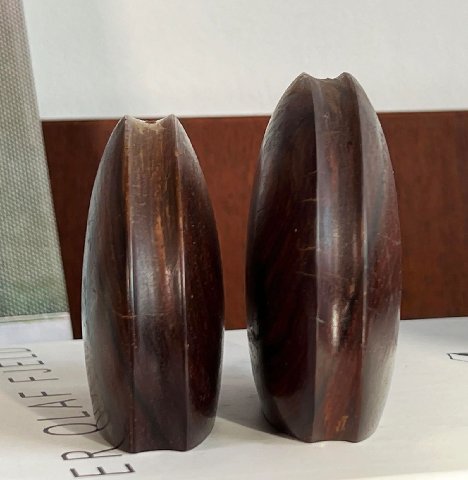 Mid Century Danish Modern Rosewood Disc Salt & Pepper Shakers - a Pair - 4