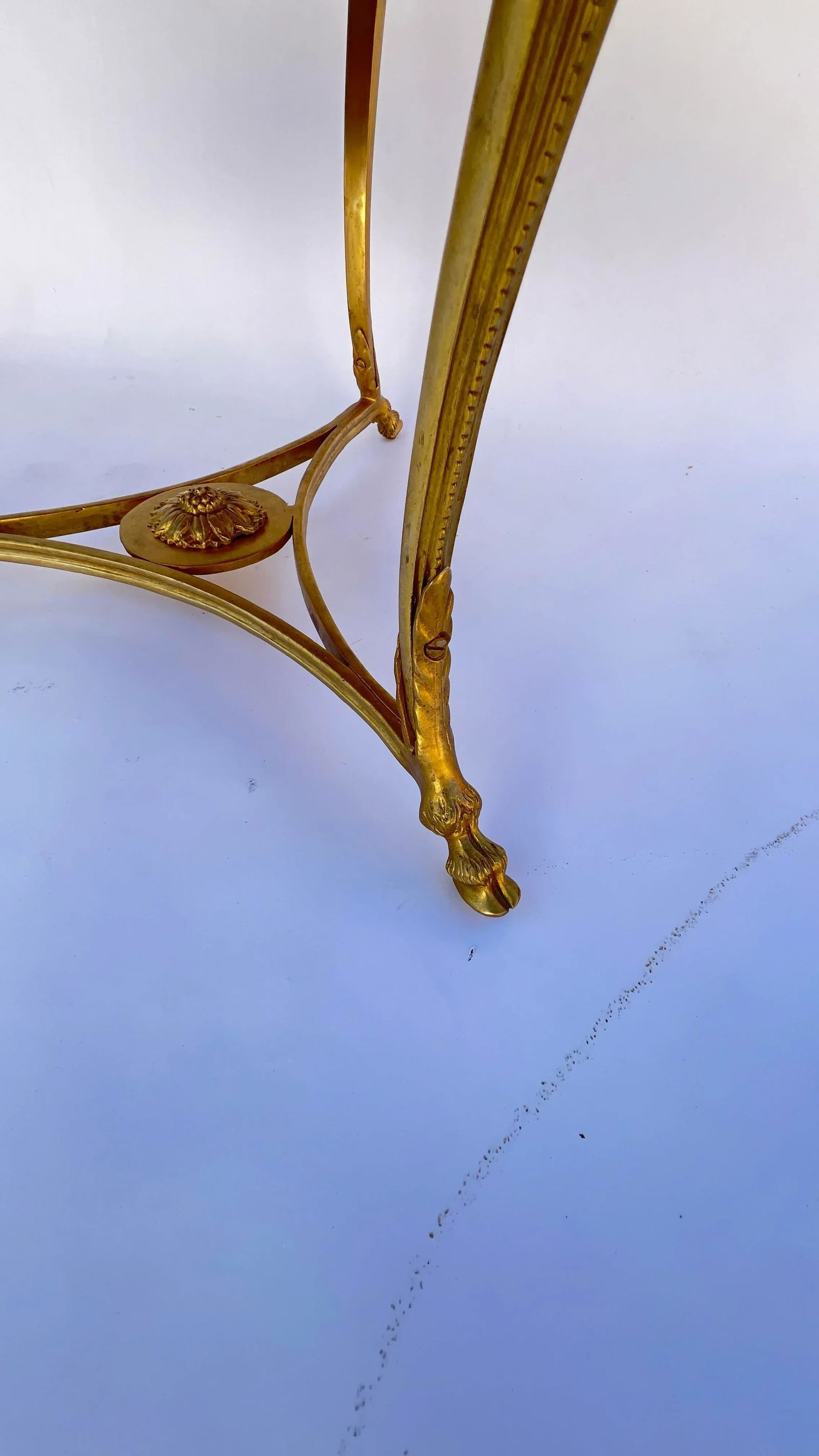 Early 20th Century French Bronze Ormolu Mounting and Rouge Marble Gueridon Table Side Tables- Set of - 5