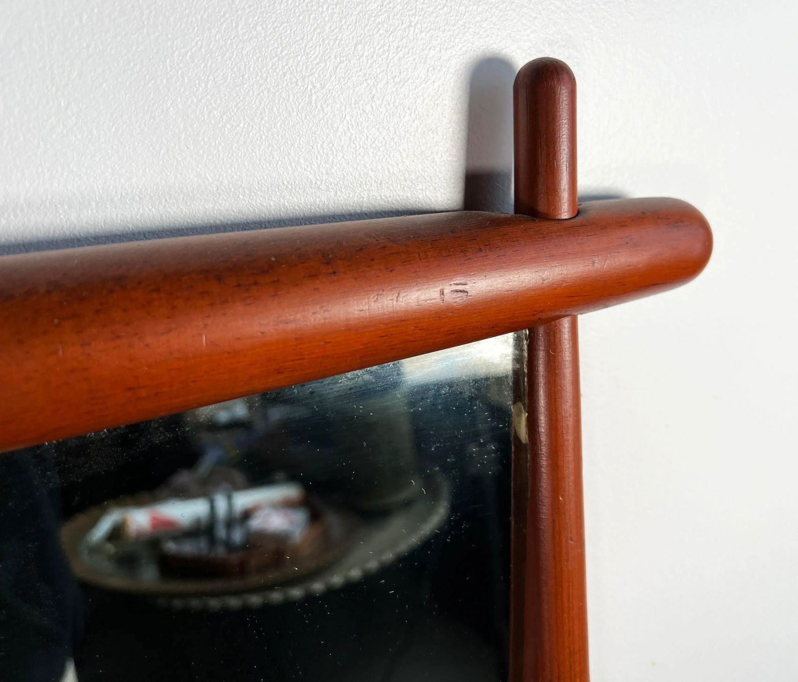 Vintage Mid Century Modern Sculptural Wood Wall Mirror - 3