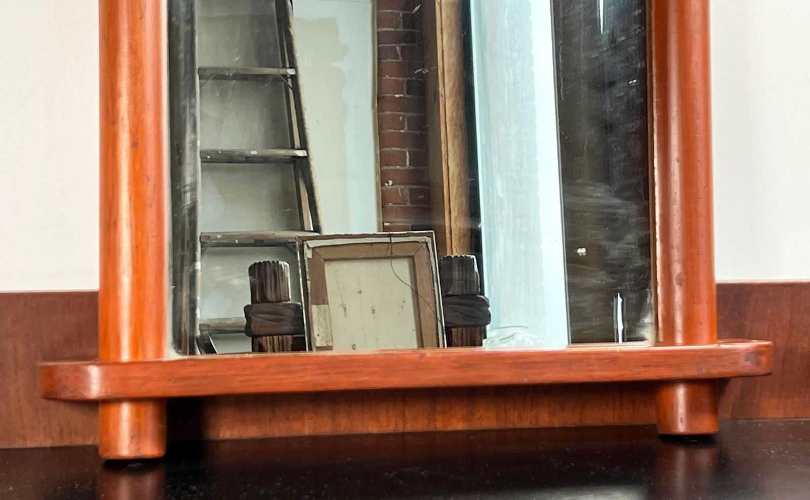 Vintage Mid Century Modern Sculptural Wood Wall Mirror - 4