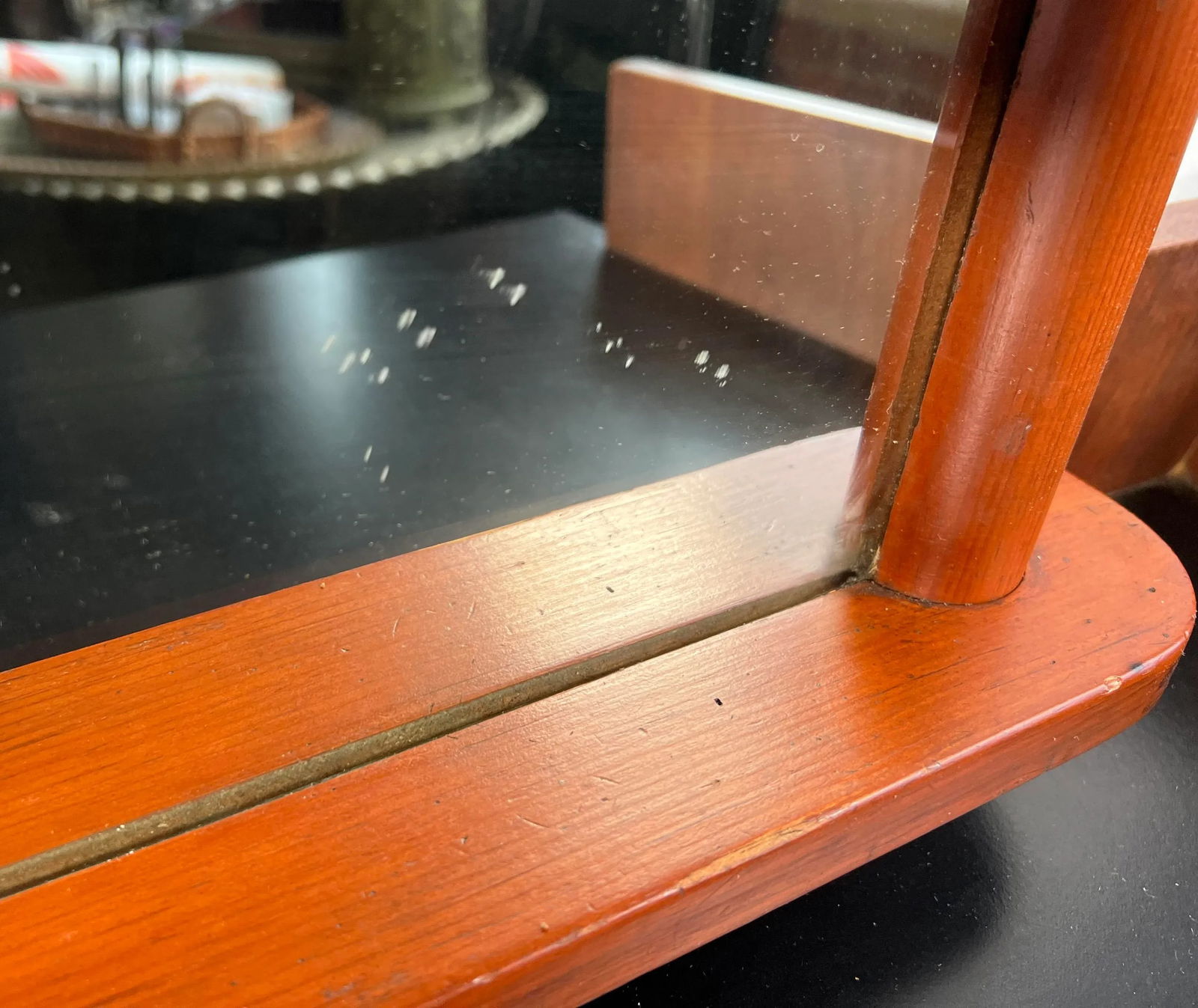 Vintage Mid Century Modern Sculptural Wood Wall Mirror - 6