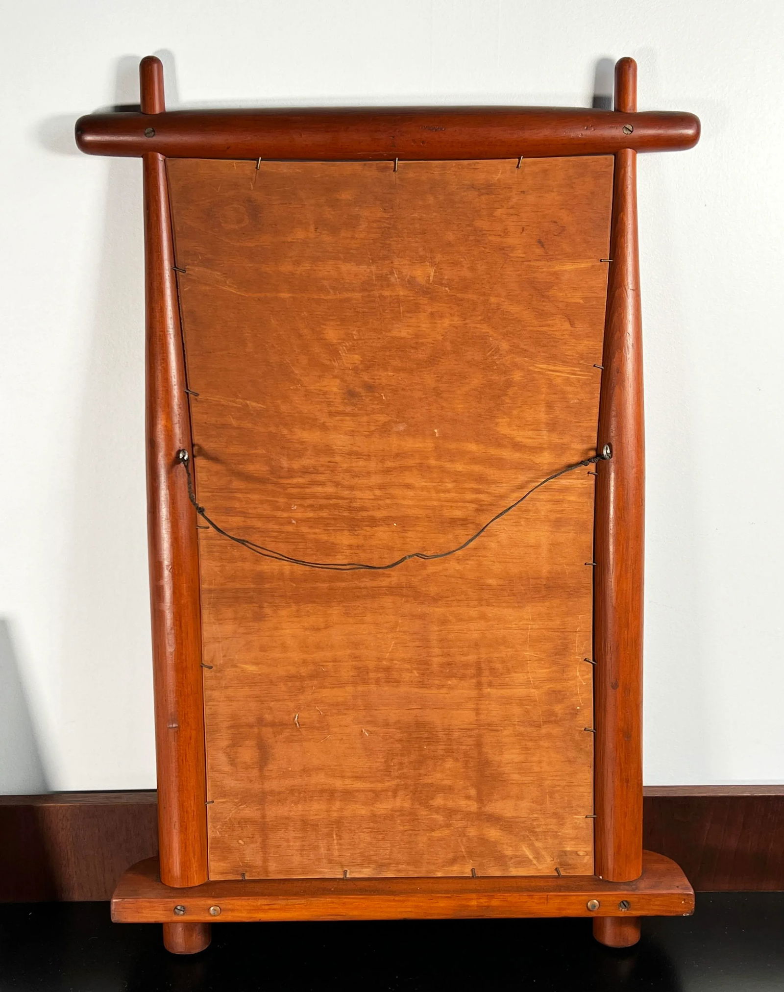 Vintage Mid Century Modern Sculptural Wood Wall Mirror - 9