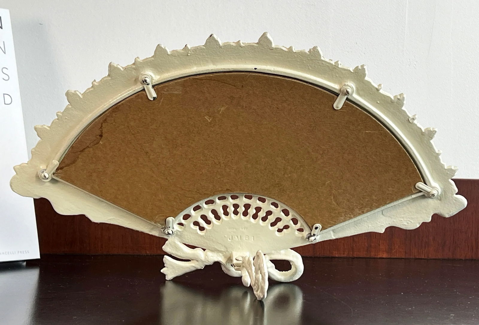 Vintage Cast Iron Victorian Fan Shaped Table Top Vanity Mirror by Iron-Art - 5