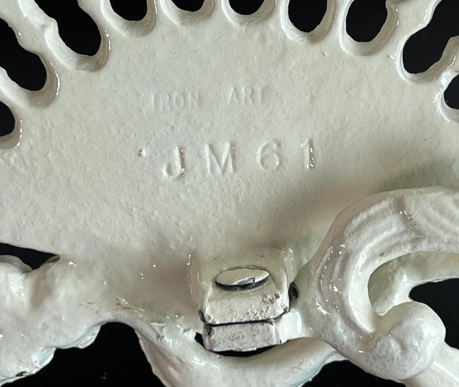 Vintage Cast Iron Victorian Fan Shaped Table Top Vanity Mirror by Iron-Art - 6