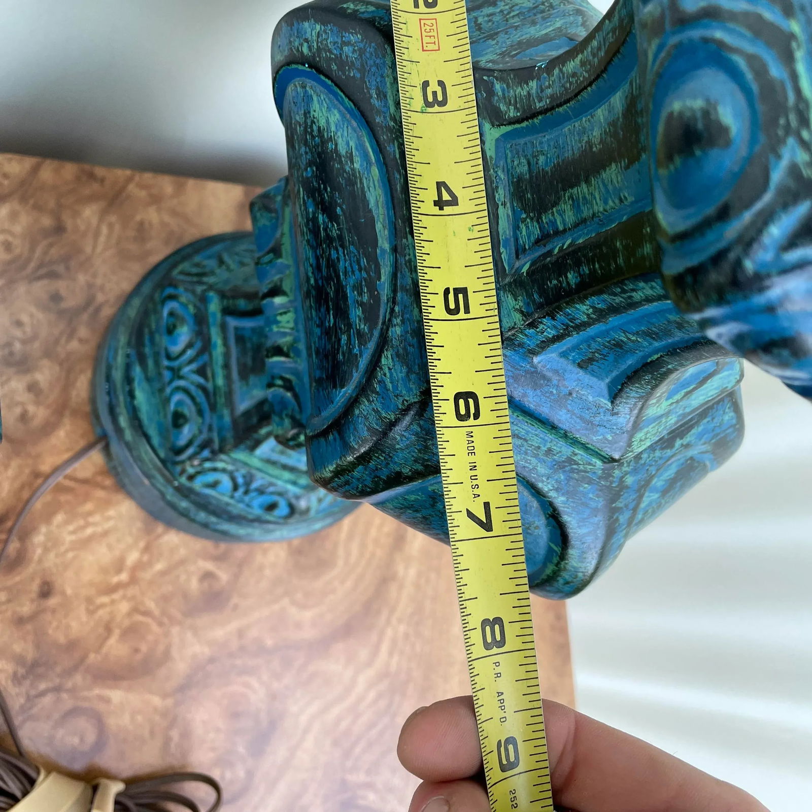 Mid Century Modern Blue and Green Free Form Lamps- a Pair - 5