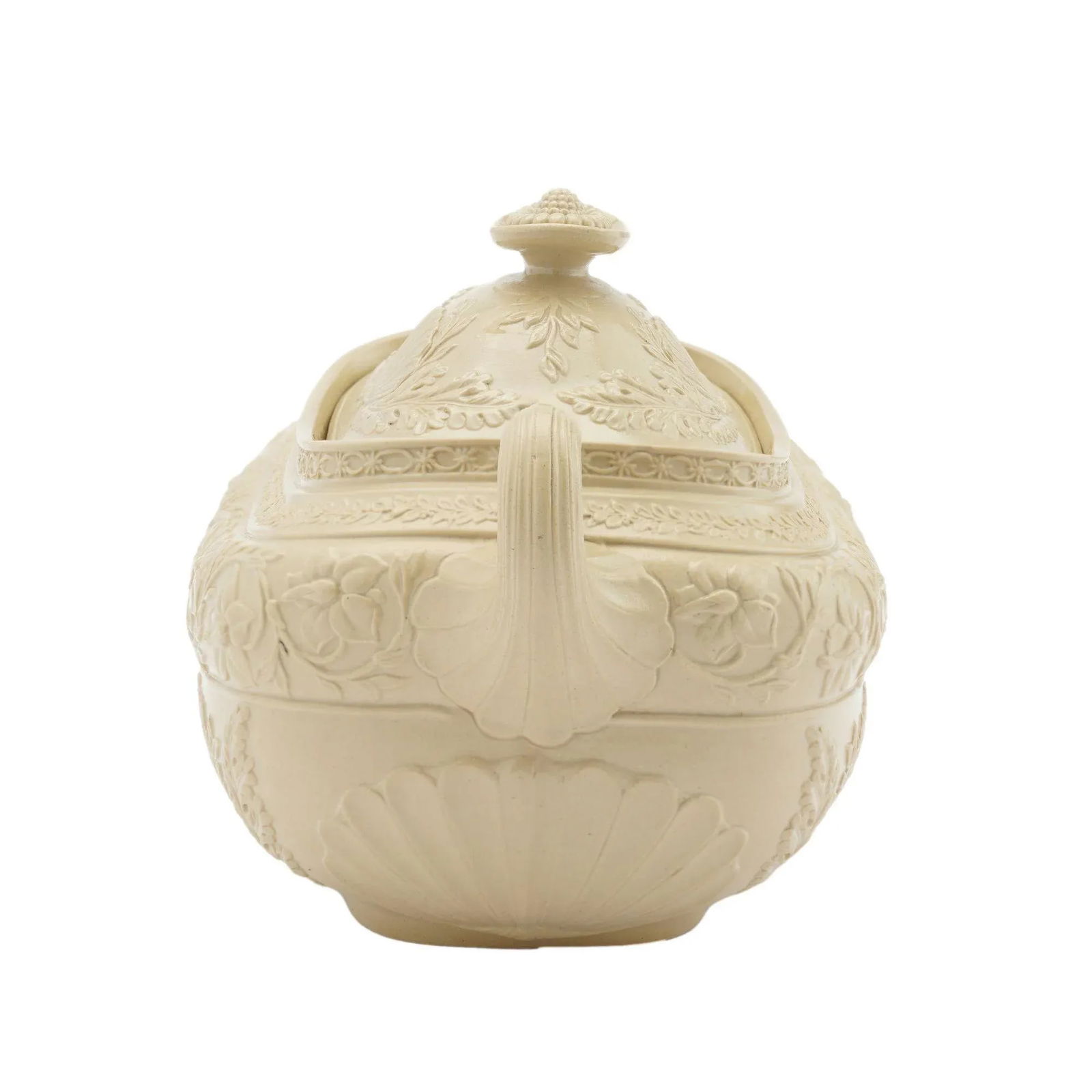 English Stoneware Sugar Bowl With Cover, C. 1830 - 7