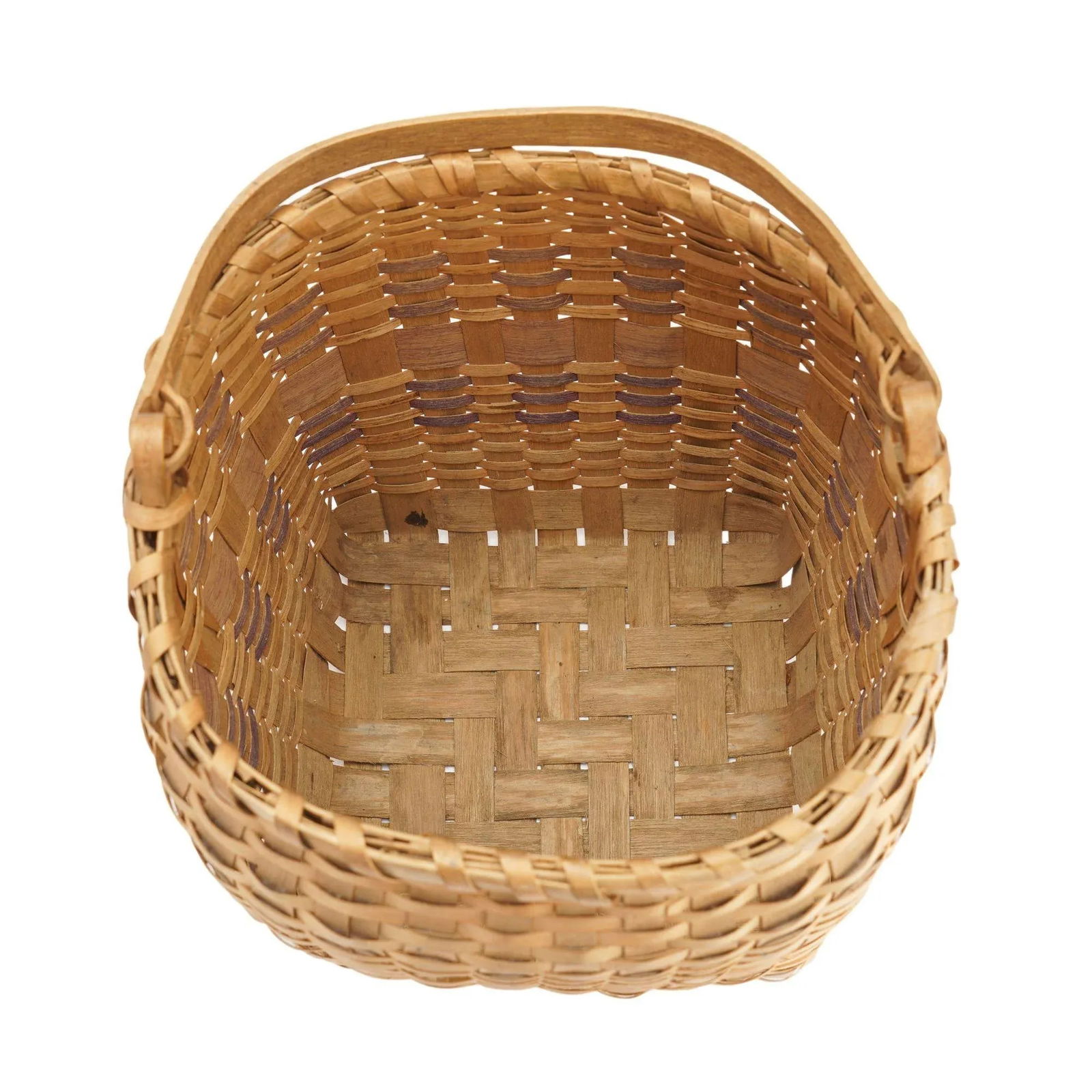 Native American Ash Basket With Carved Handle, 1880-1910 - 10