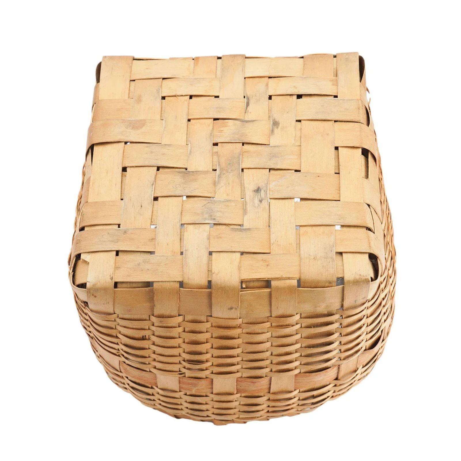 Native American Ash Basket With Carved Handle, 1880-1910 - 11