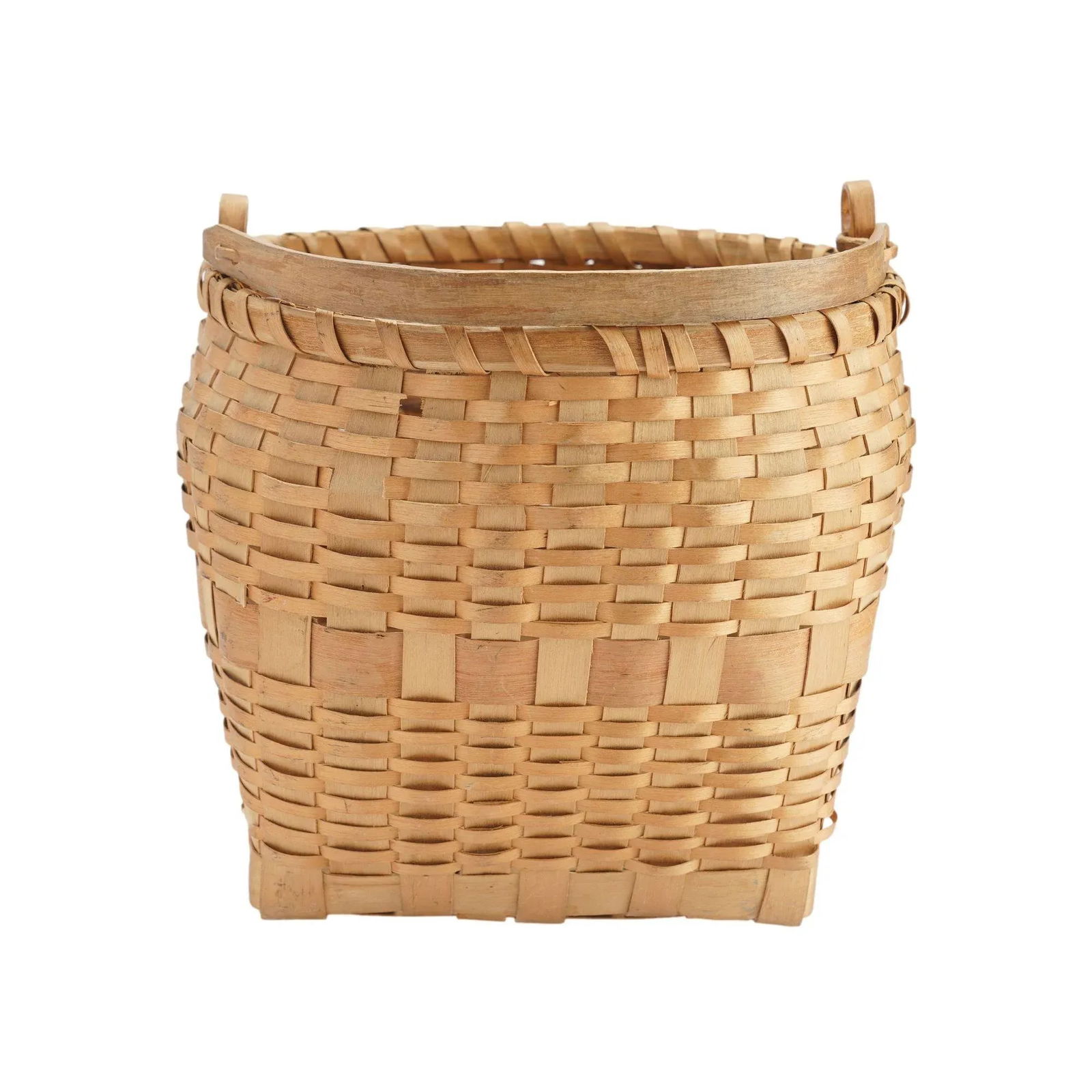 Native American Ash Basket With Carved Handle, 1880-1910 - 6