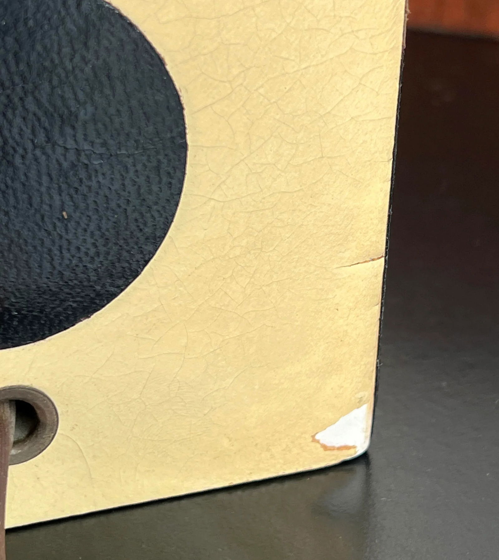 Vintage C.1950's Italian Black & White Leather Table Lamp - 8