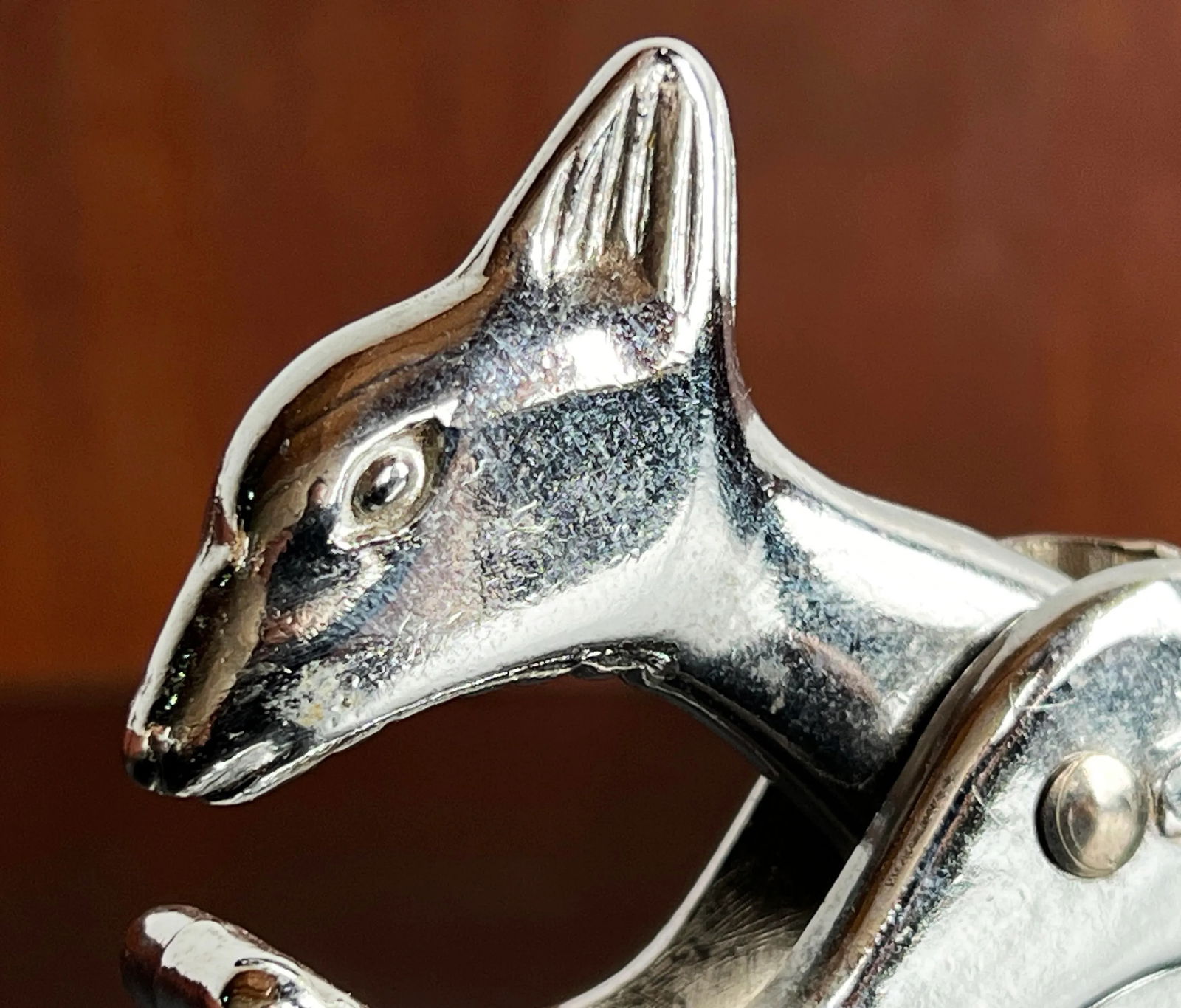 Vintage Chrome Kangaroo Nut Cracker - 6