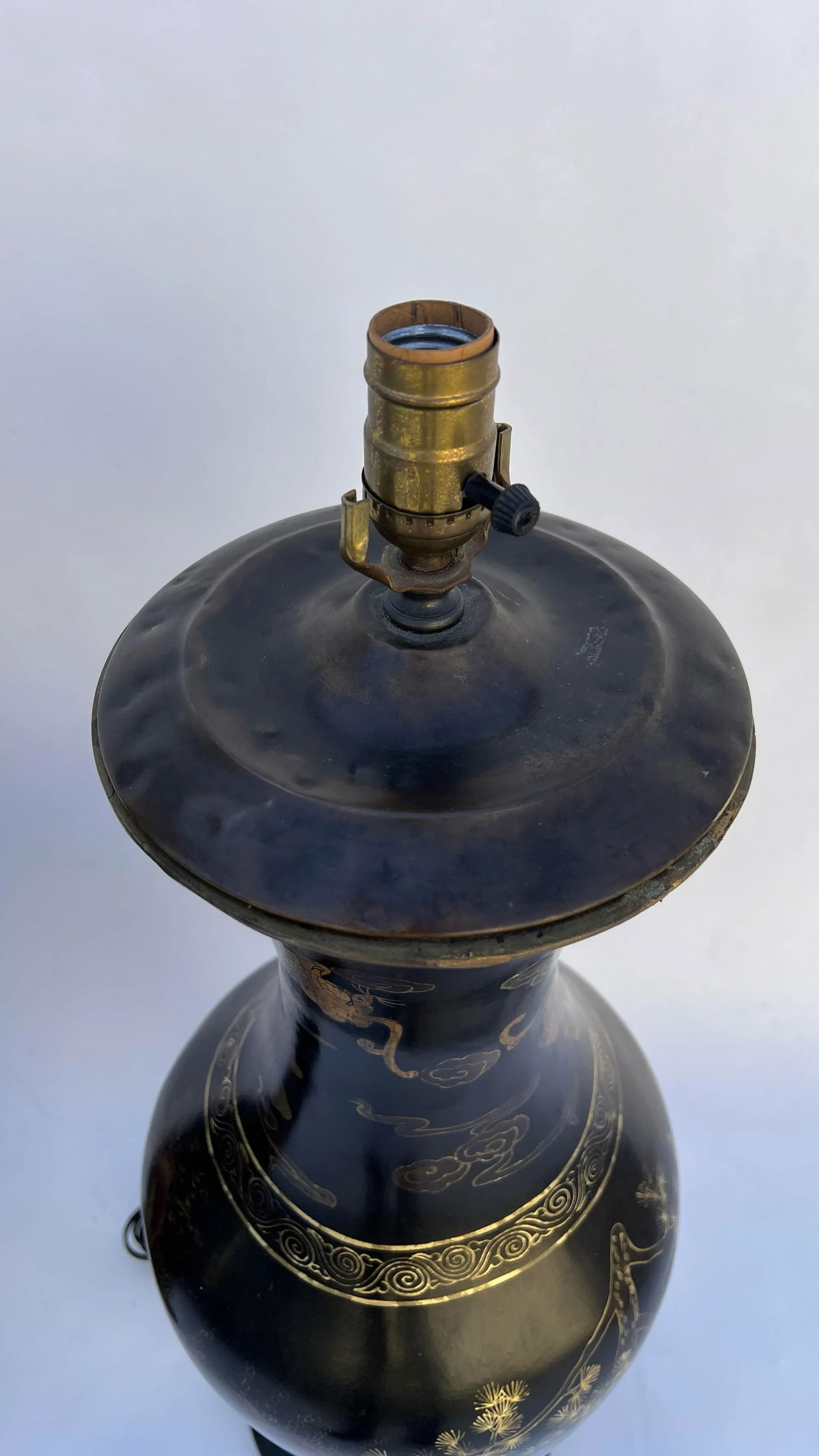 Pair 1970s Large Chinoiserie Papier-Machè Table Lamps - 3