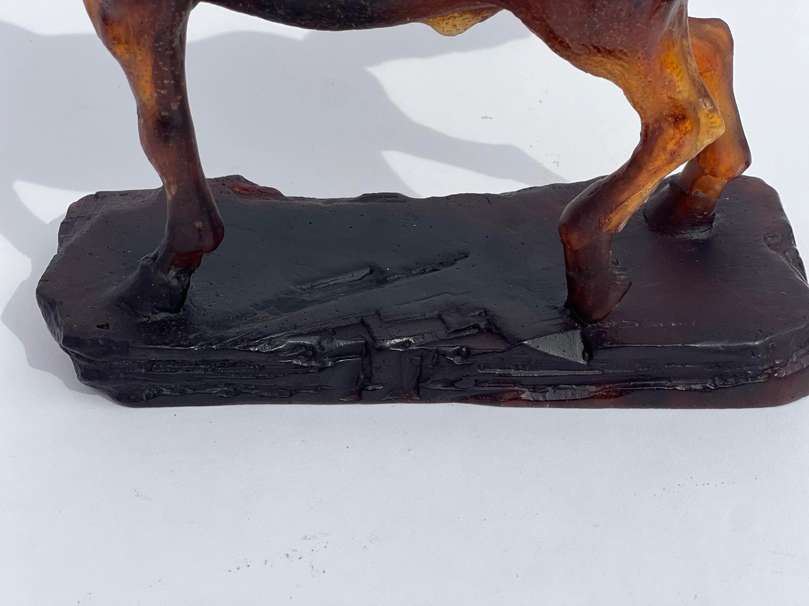 2001 Daum France Amber Paté De Verre Glass Art Horse Figurine. - 5
