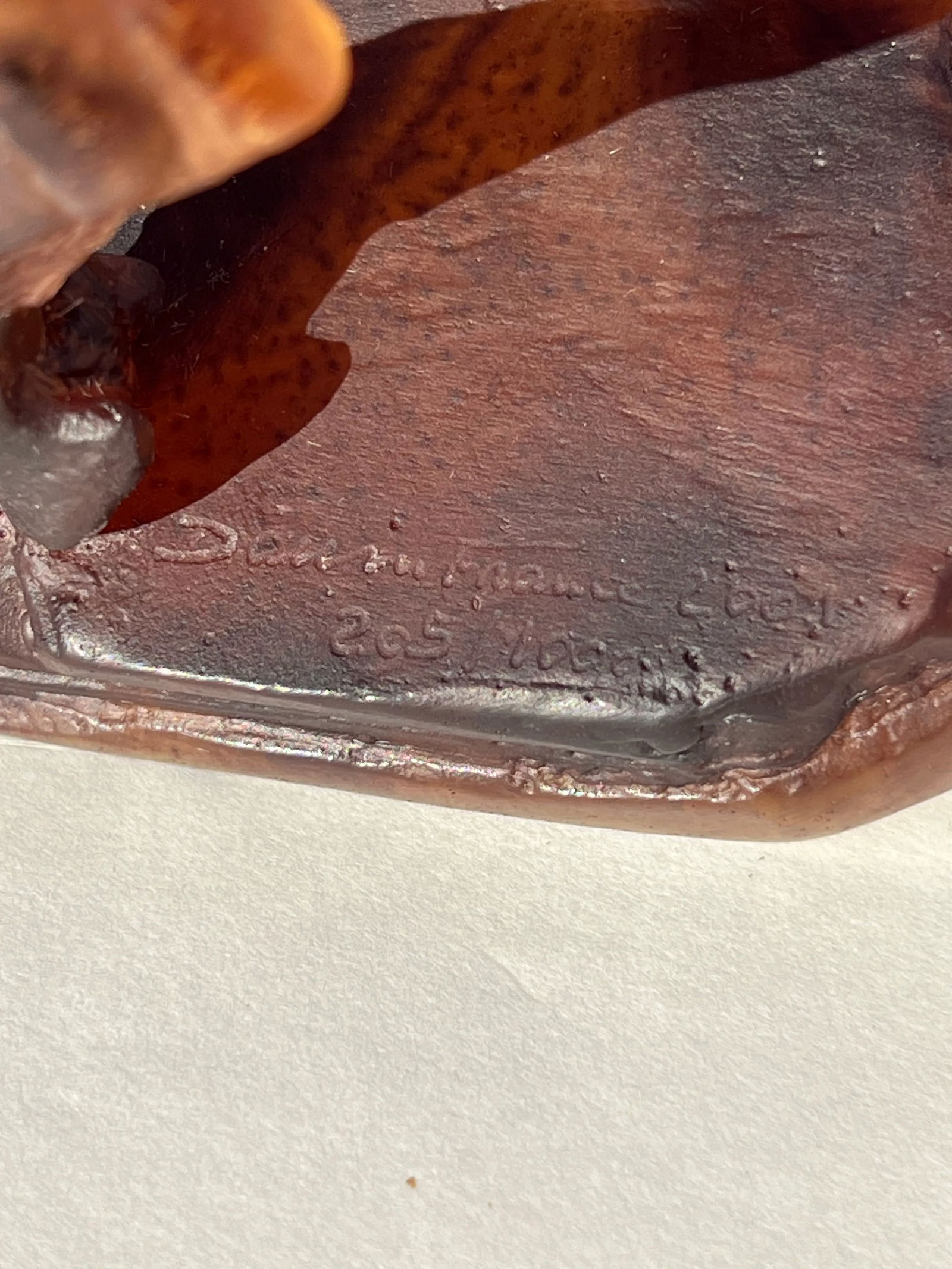 2001 Daum France Amber Paté De Verre Glass Art Horse Figurine. - 6