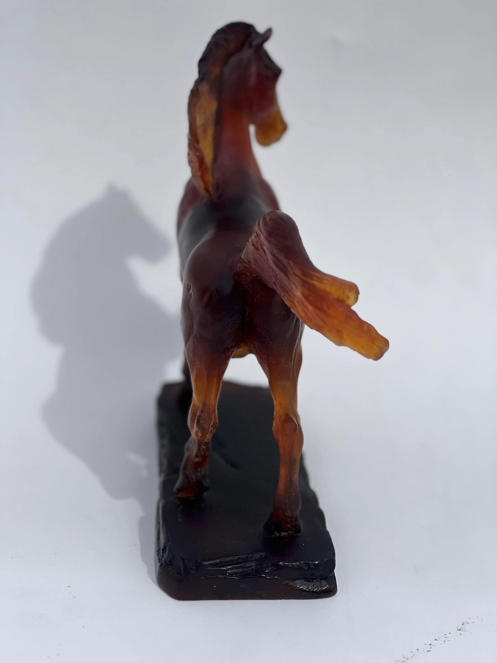 2001 Daum France Amber Paté De Verre Glass Art Horse Figurine. - 7