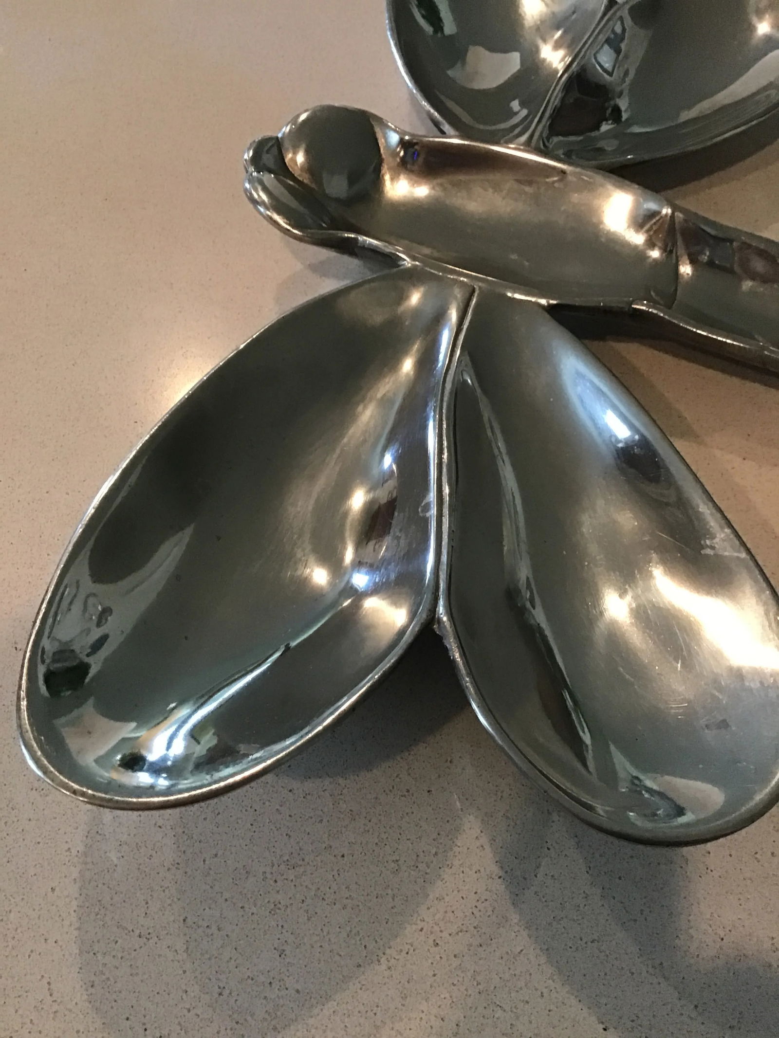 Dragonfly Serving Piece 1980s Mariposa Aluminum Dragonfly Serving Platter, Made in Mexico - 2