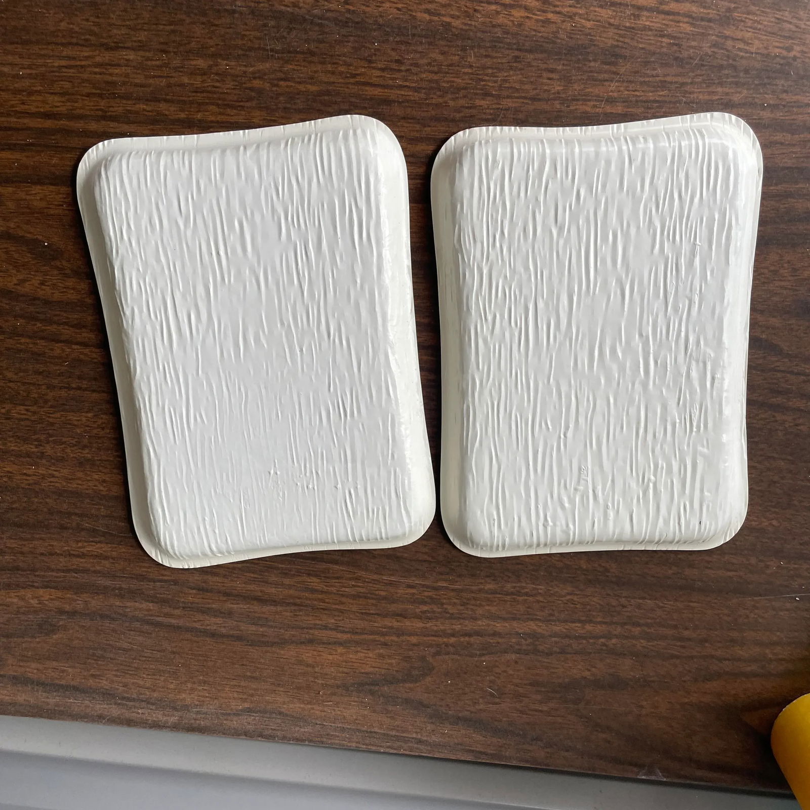 Mid Century Floral Resin and Fiberglass Drink Trays- a Pai - 5