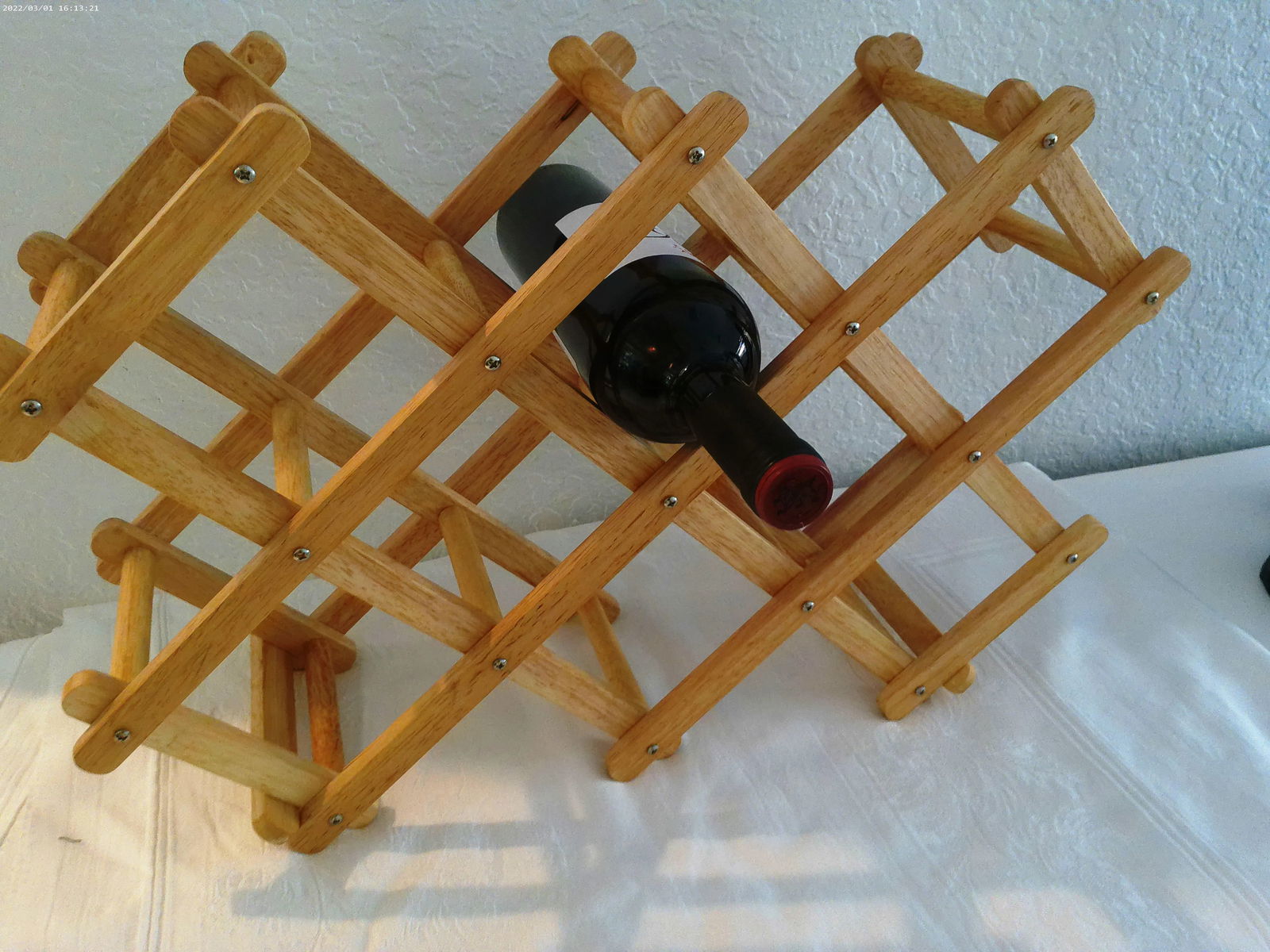 1970s Expandable Wood Wine Rack - 4