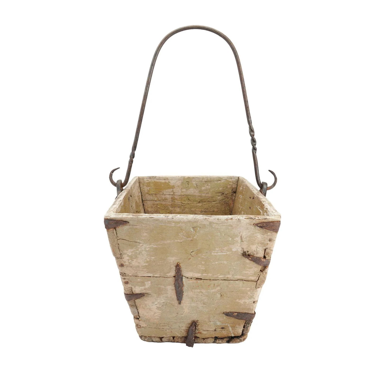Distressed French Painted Wood Garden Trug, 1880-1910 - 2