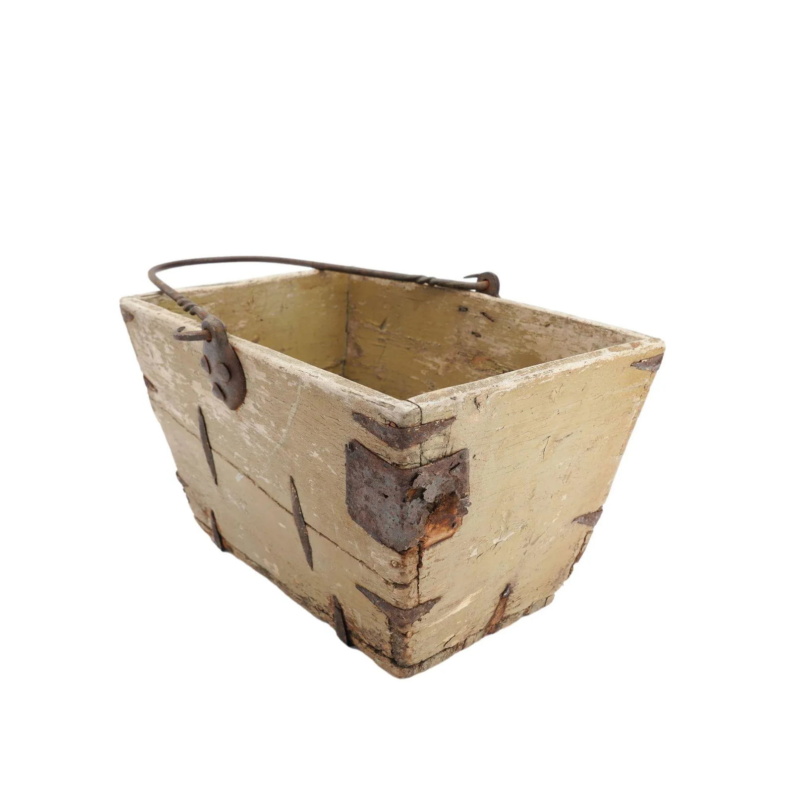 Distressed French Painted Wood Garden Trug, 1880-1910 - 5