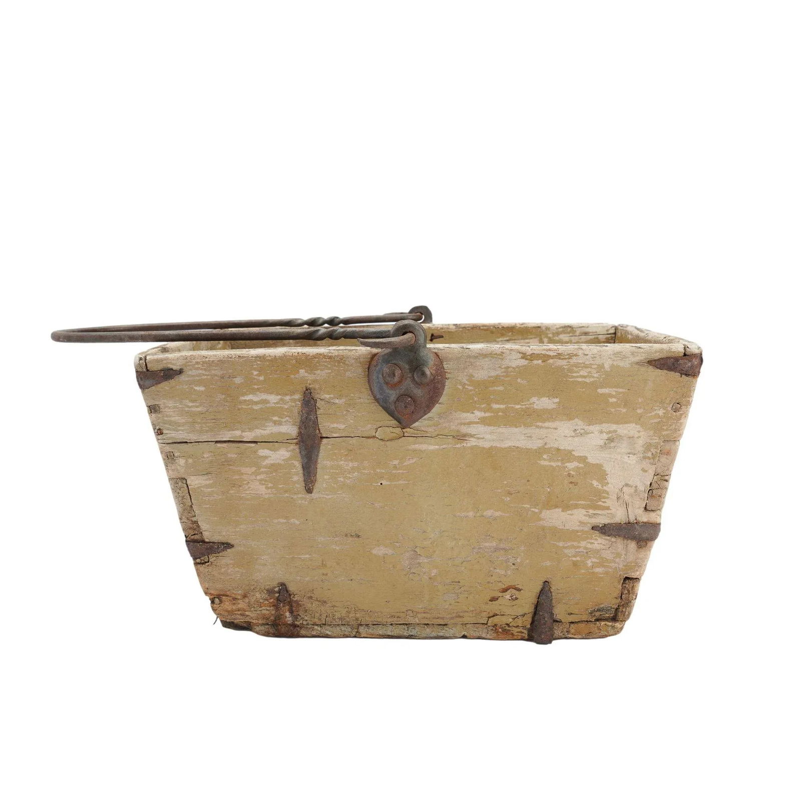 Distressed French Painted Wood Garden Trug, 1880-1910 - 8