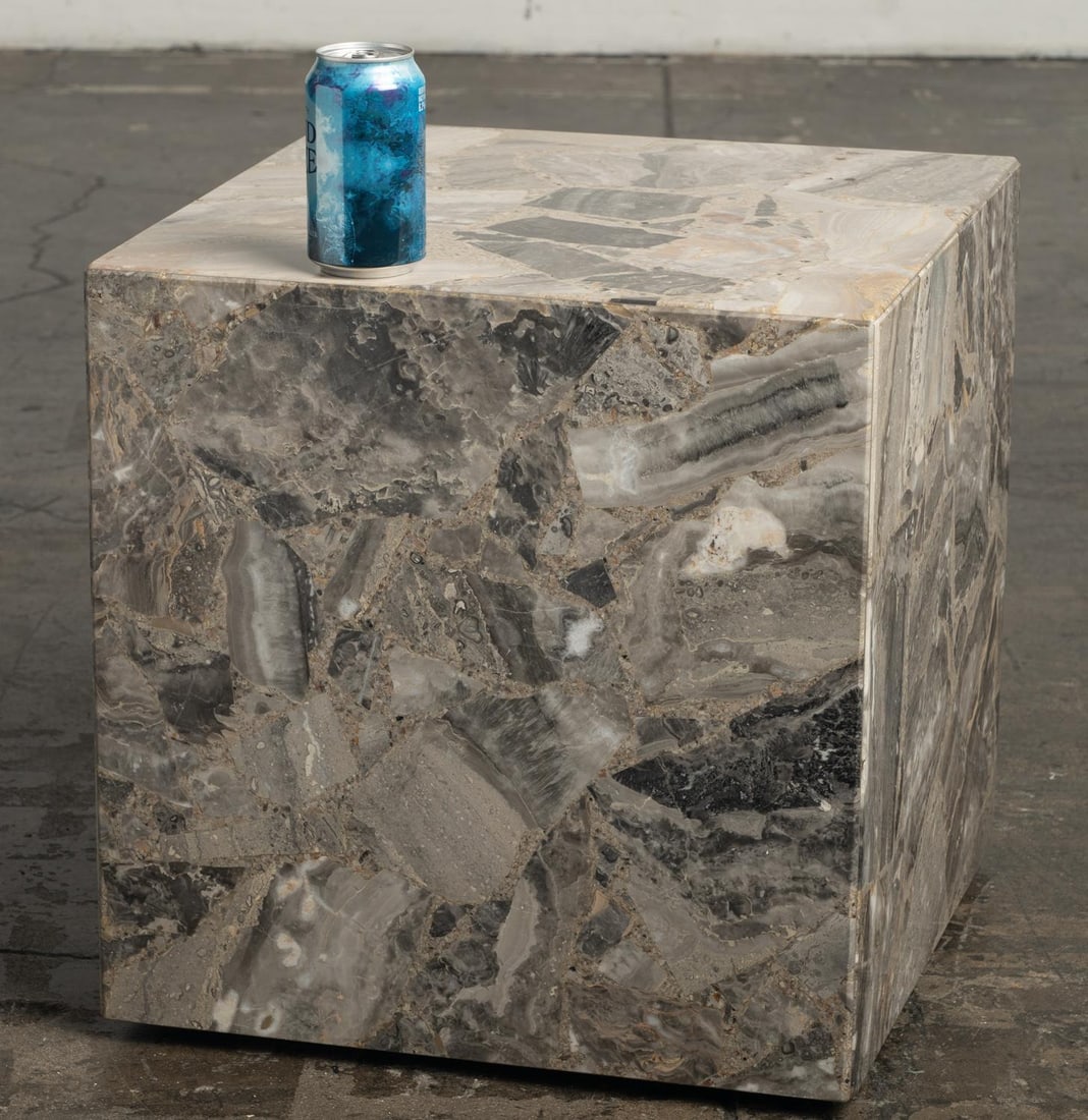1980s Marble Stone Cube Mosaic Side End Accent Table Italian Modern - 12