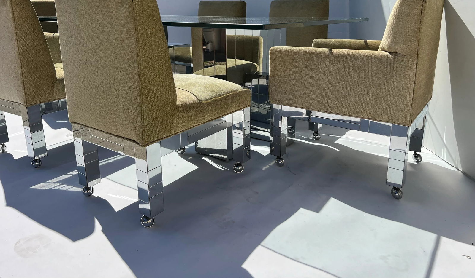 1970s Paul Evans Cityscape Chrome Dining Table and Chairs 6. - 2