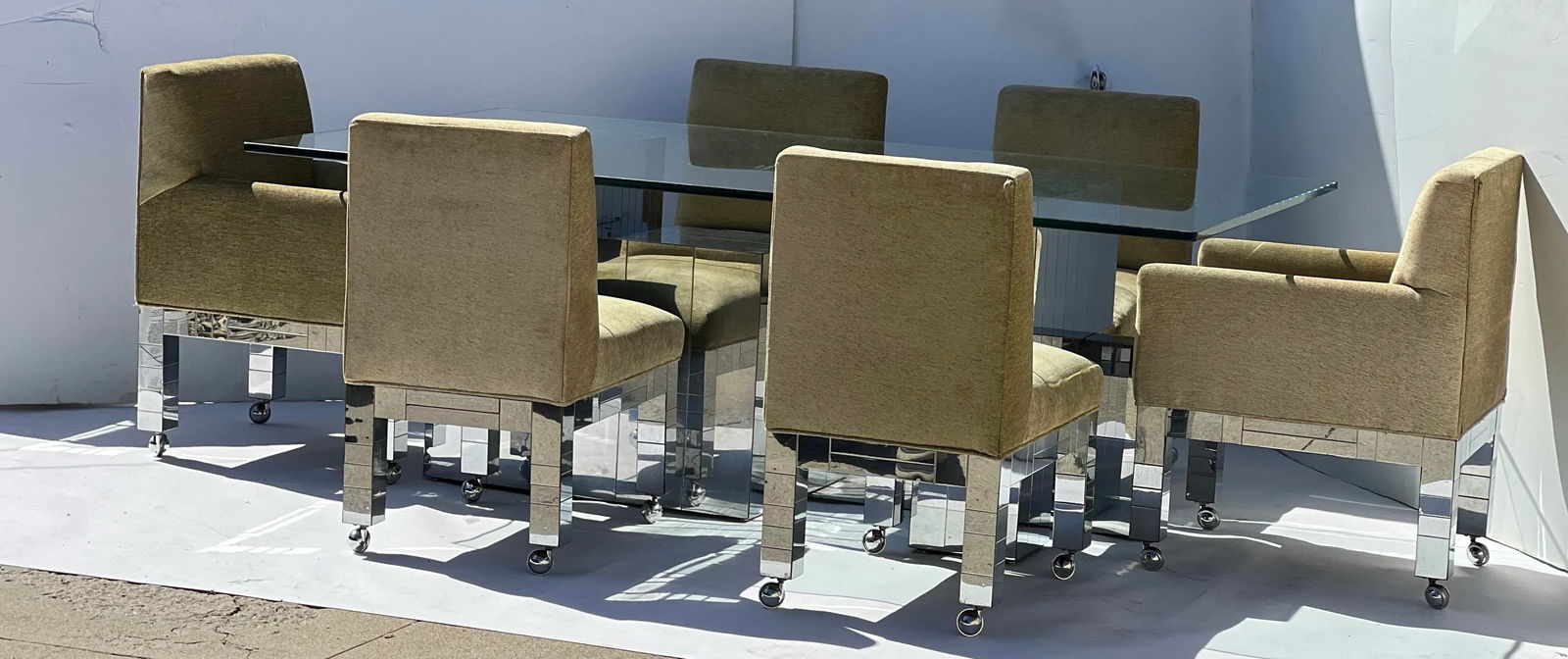 1970s Paul Evans Cityscape Chrome Dining Table and Chairs 6. - 9