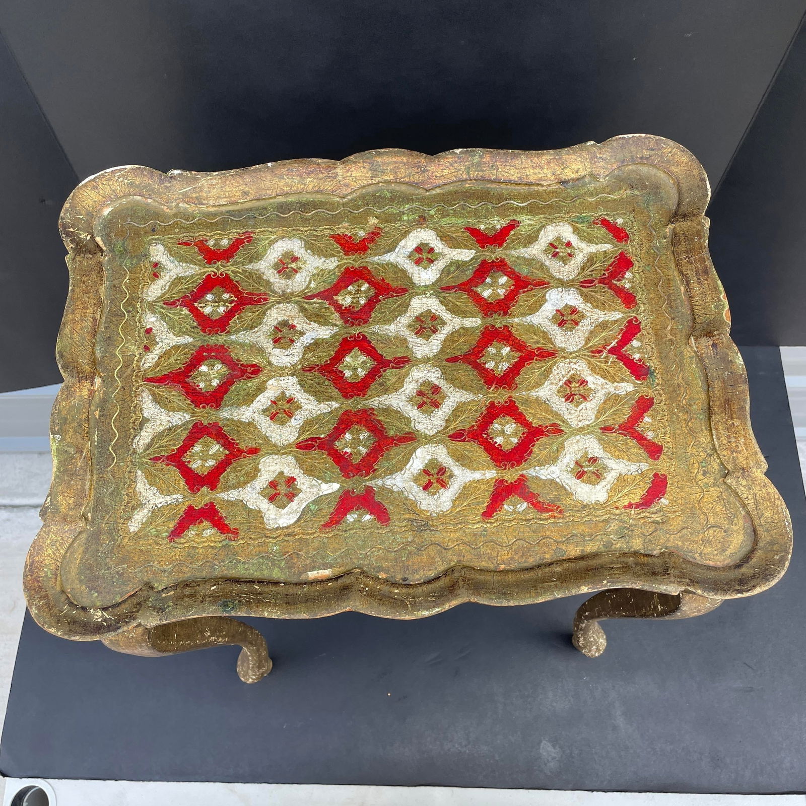 Vintage Italian Florentine Gold Gilt Wooden Side Table - 8