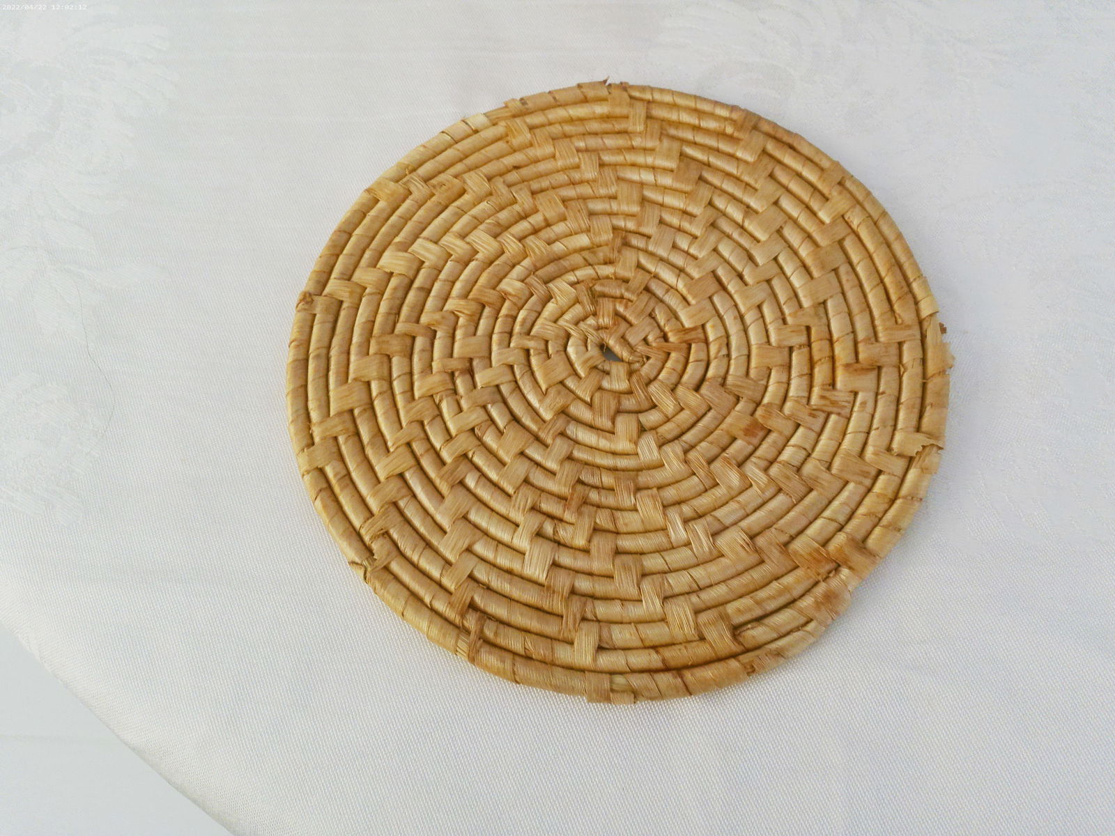 1970s Woven Rattan Hen Caddy W/Trivets - 4