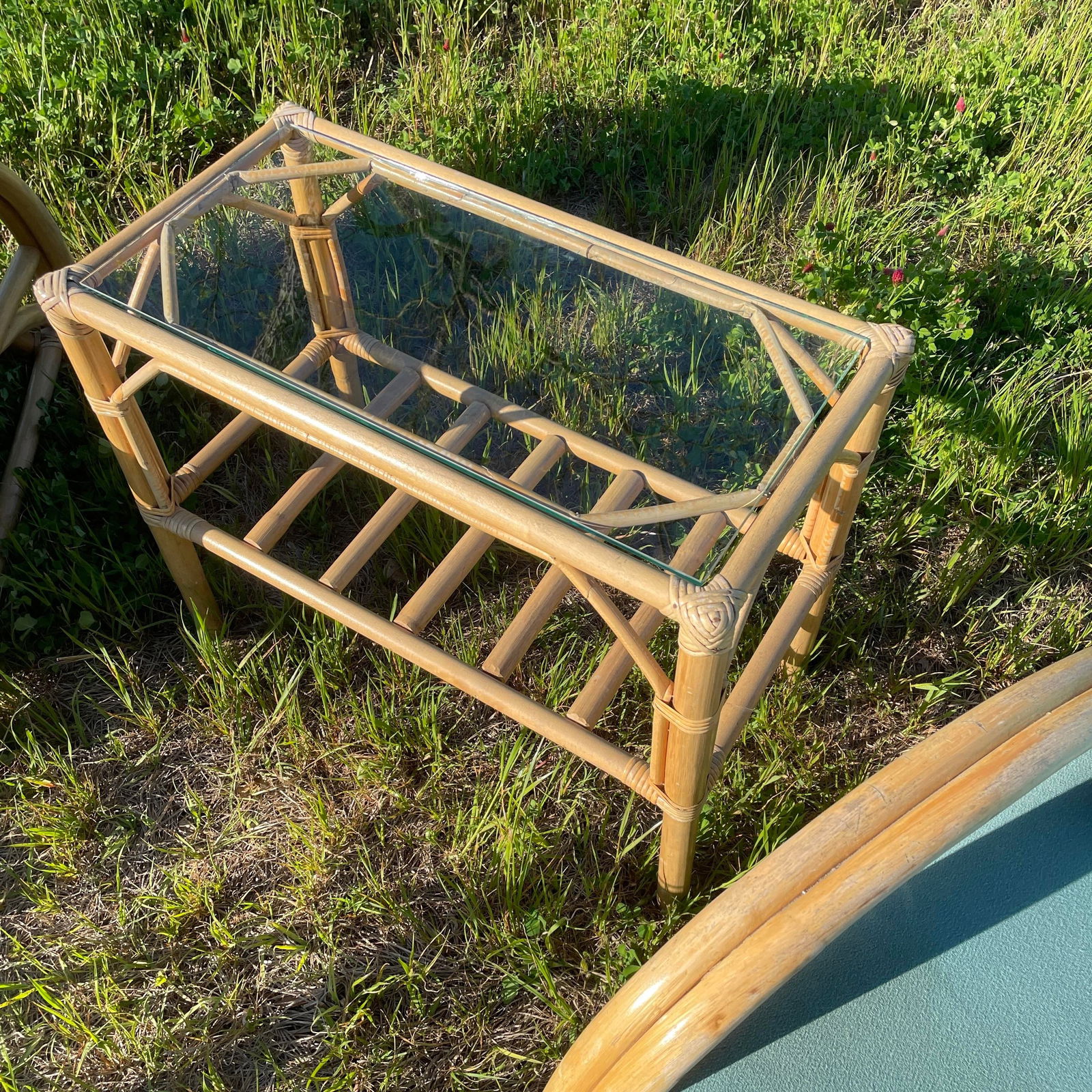 1980s Bamboo and Rattan Outdoor Patio Furniture Set- 4 Pieces - 7