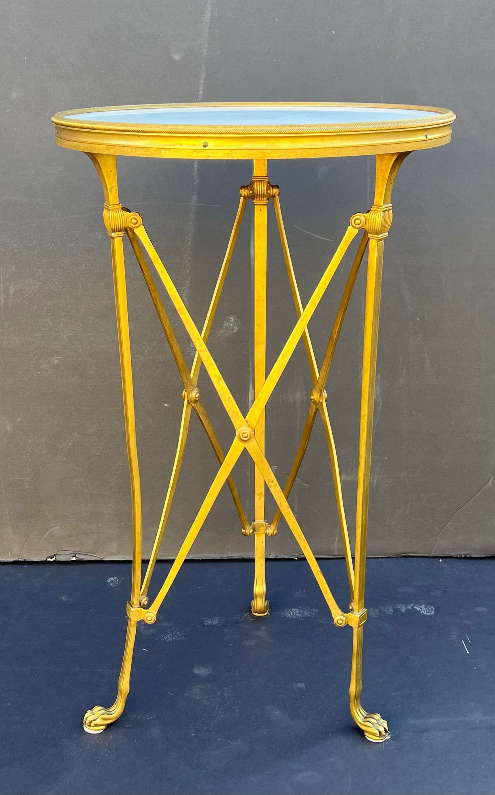 A Pair of French Late 19th Century Neo-Classical Gold Dore Ormolu and White Carrara Marble Gué - 2