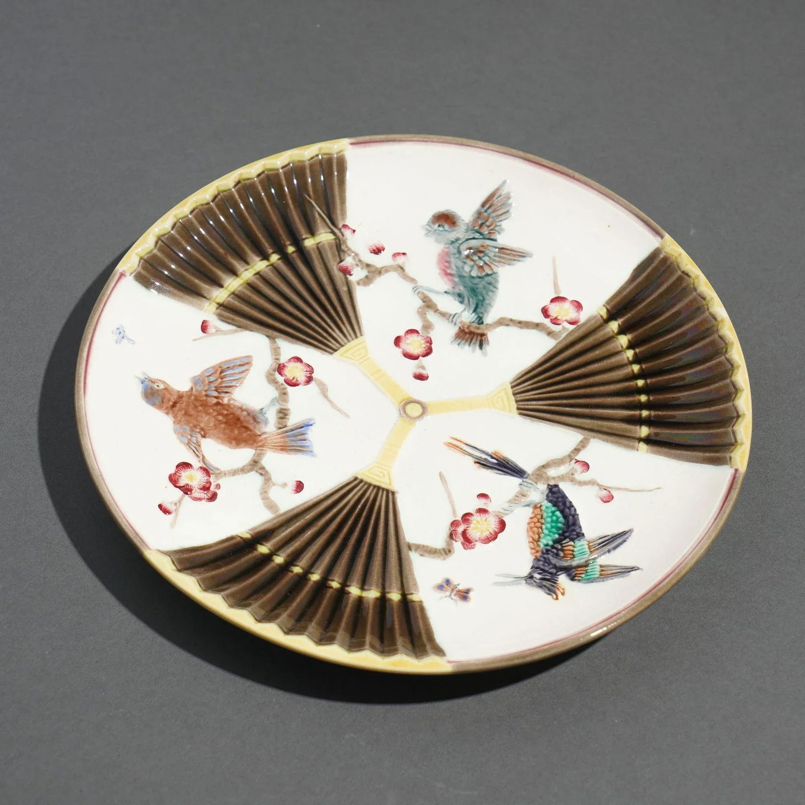 Polychrome Glazed Argenta Majolica Plate by Wedgwood, C. 1884 - 5