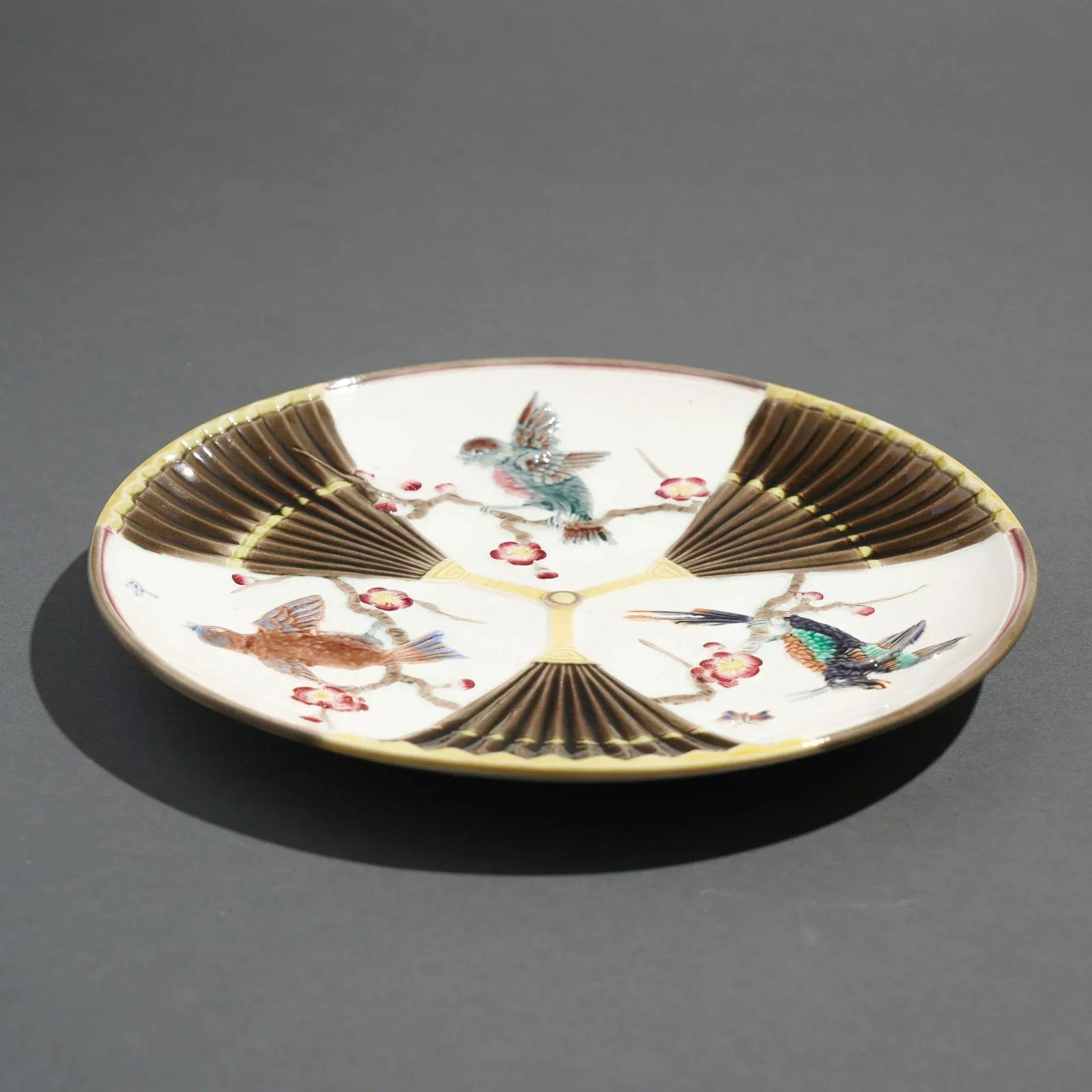 Polychrome Glazed Argenta Majolica Plate by Wedgwood, C. 1884 - 6