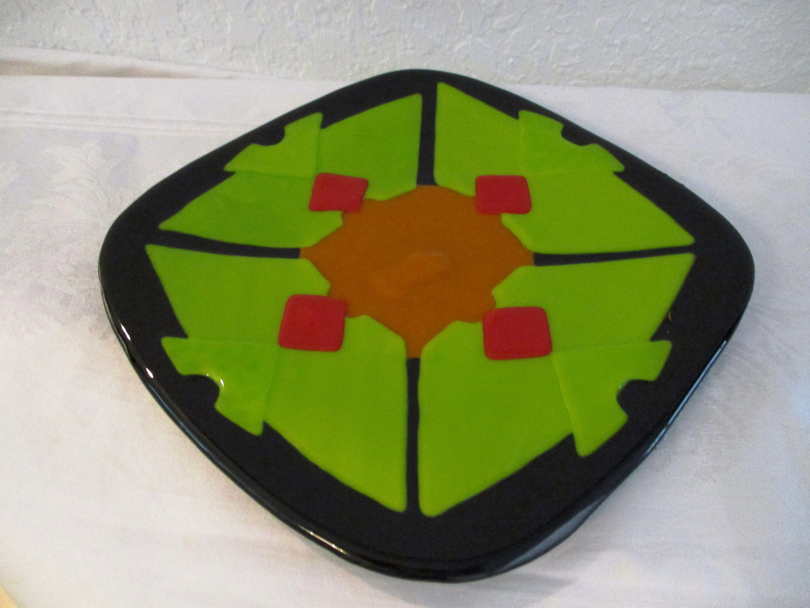Mid-Century Fused Art Glass Dish - 2