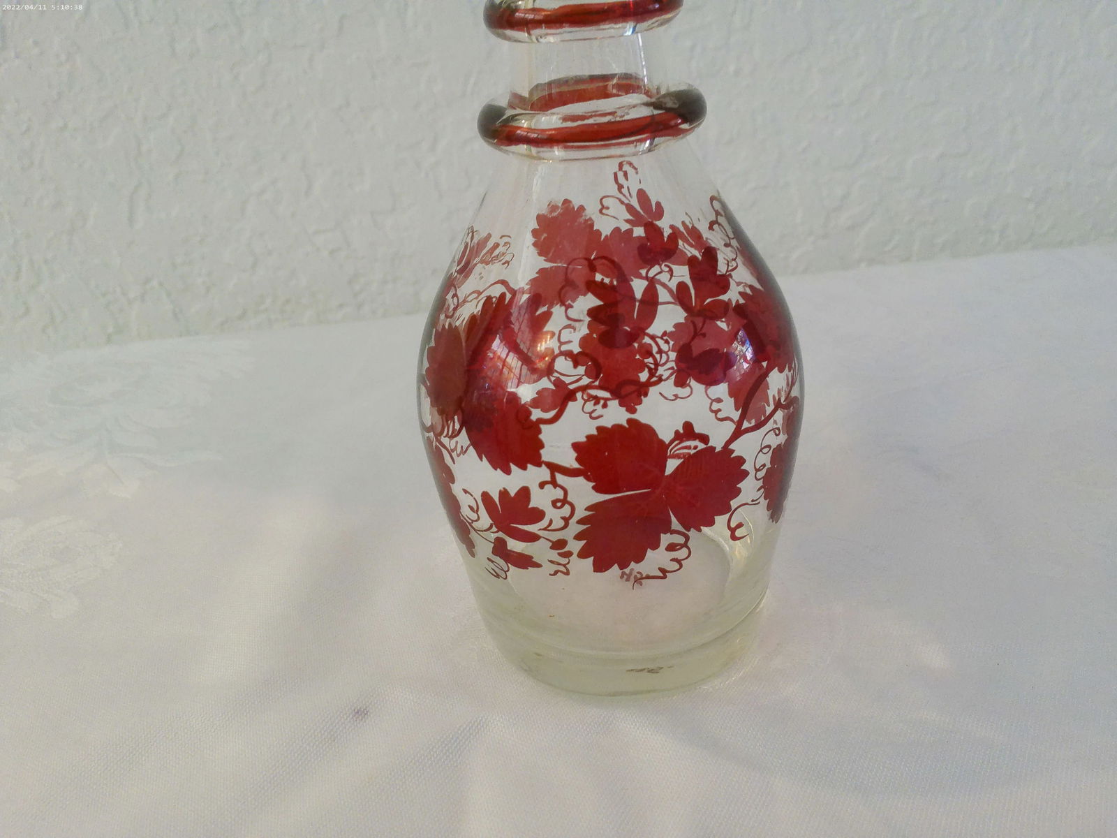 Mid-Century Crystal Grapevine Aperitif Decanter - 2