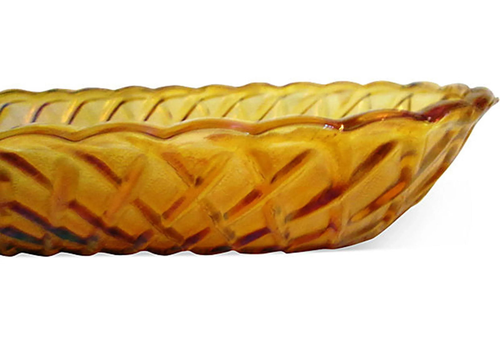 1950s Midcentury Carnival Glass Marigold Serving Dishes - A Pair - 3