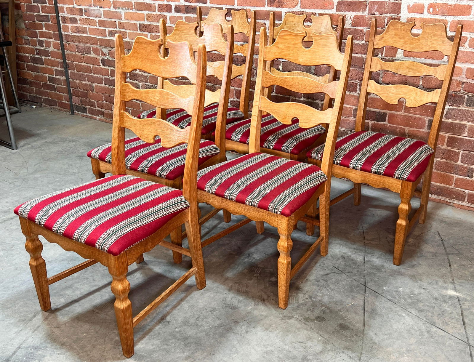 Vintage 1960's Danish Oak Razor Dining Chairs by Henning KjÃ¦rnulf for Eg KvalitetsmÃ - 10