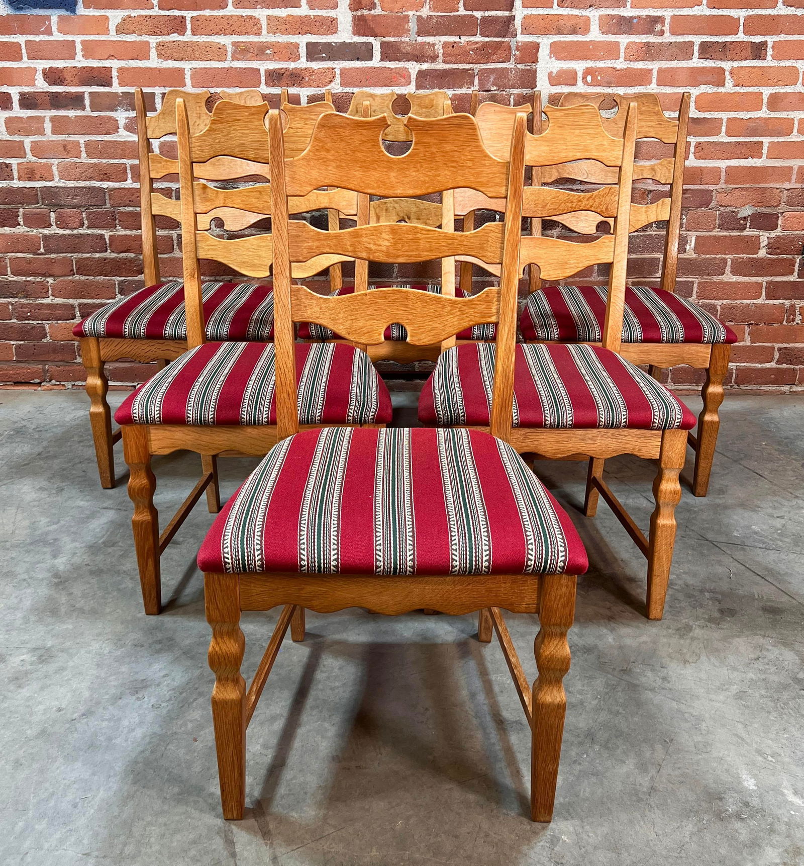 Vintage 1960's Danish Oak Razor Dining Chairs by Henning KjÃ¦rnulf for Eg KvalitetsmÃ - 2