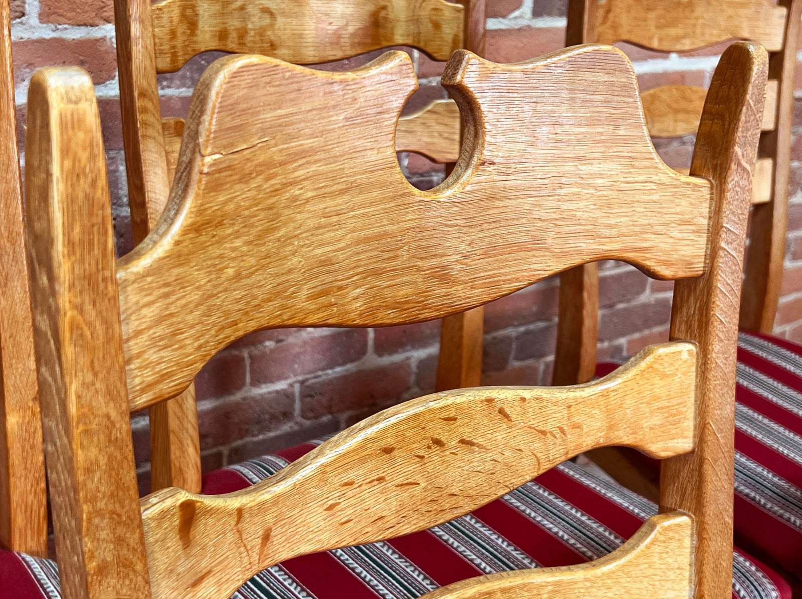 Vintage 1960's Danish Oak Razor Dining Chairs by Henning KjÃ¦rnulf for Eg KvalitetsmÃ - 3