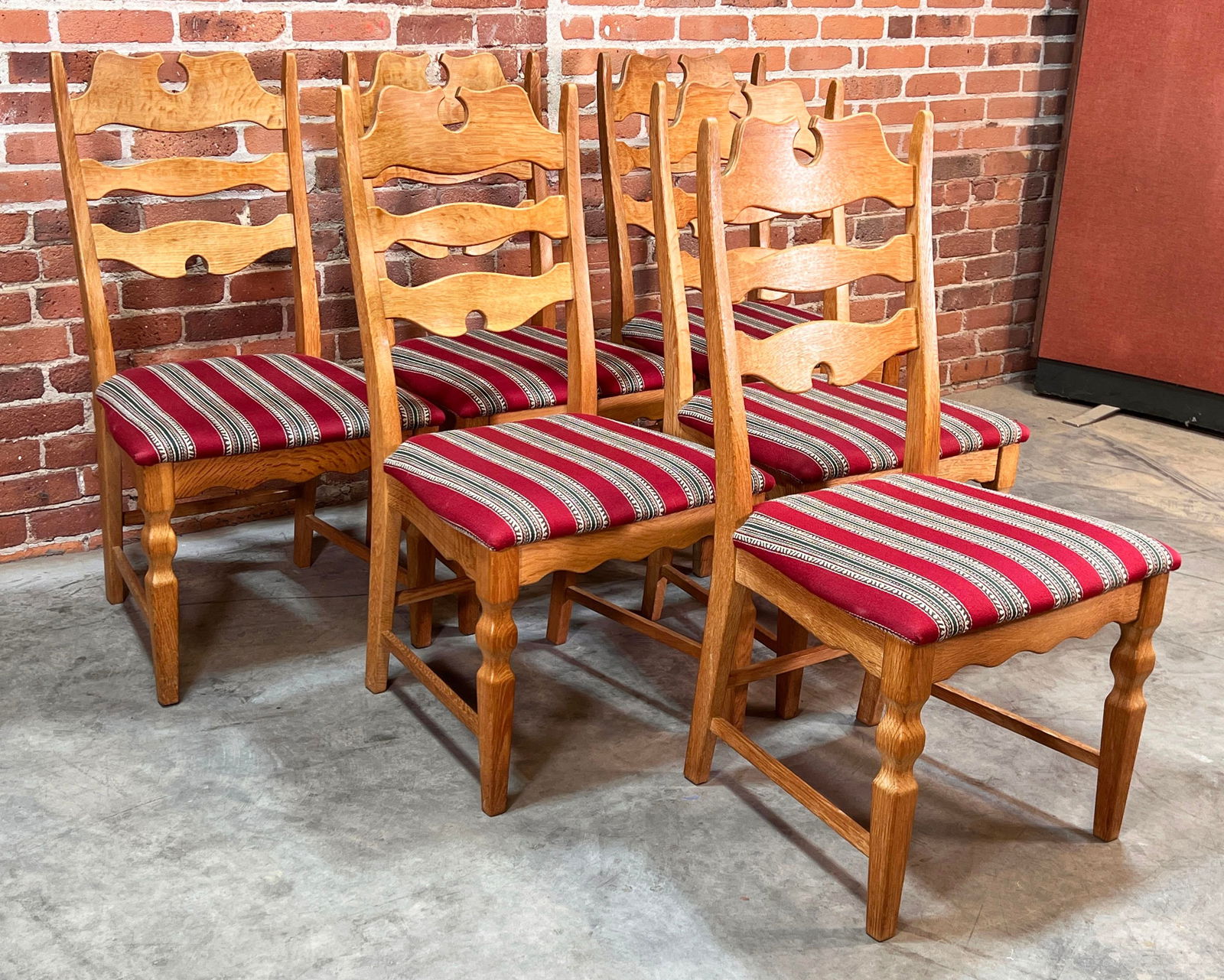 Vintage 1960's Danish Oak Razor Dining Chairs by Henning KjÃ¦rnulf for Eg KvalitetsmÃ - 4